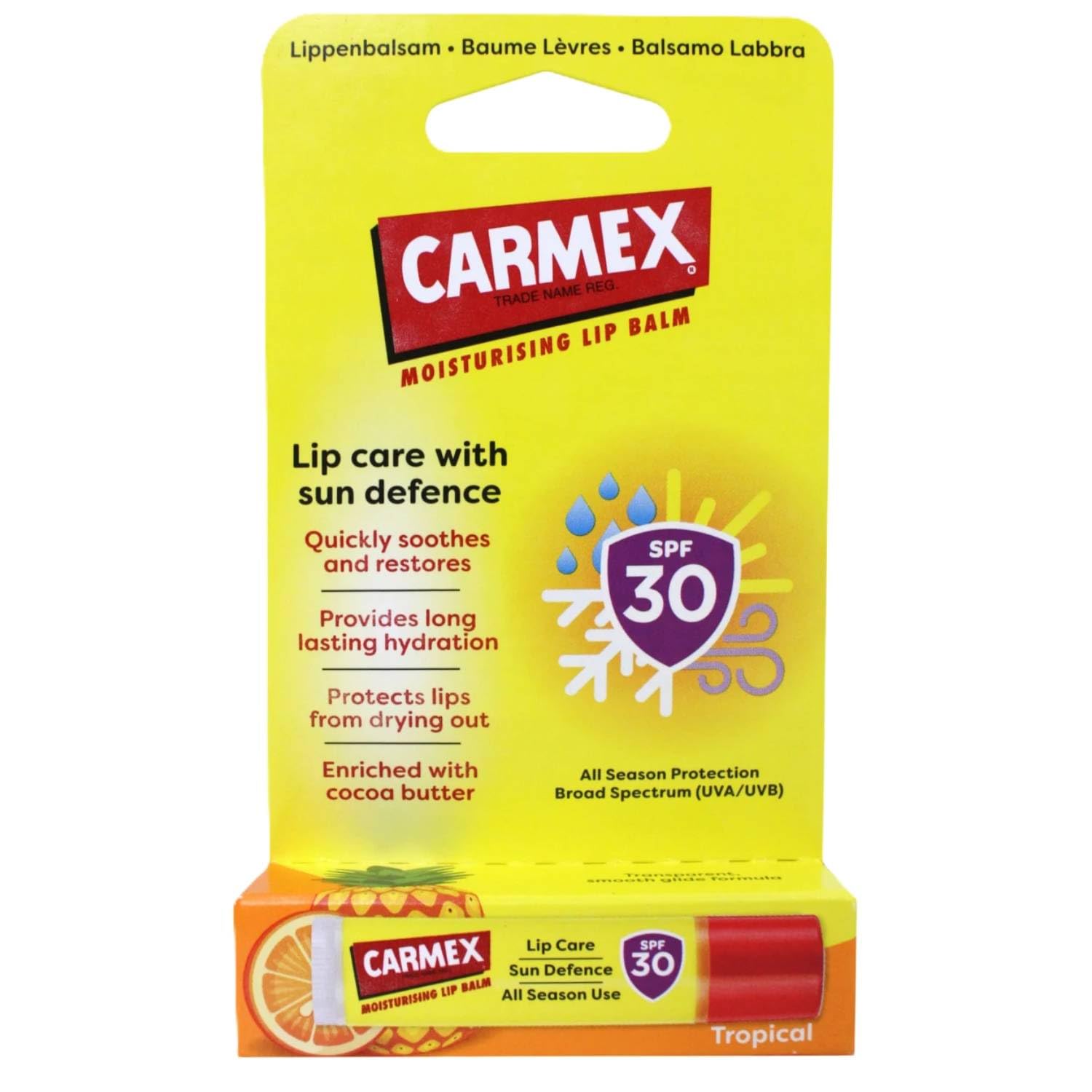 Carmex Sun Defence Tropical SPF30 Lip Balm 4.2g