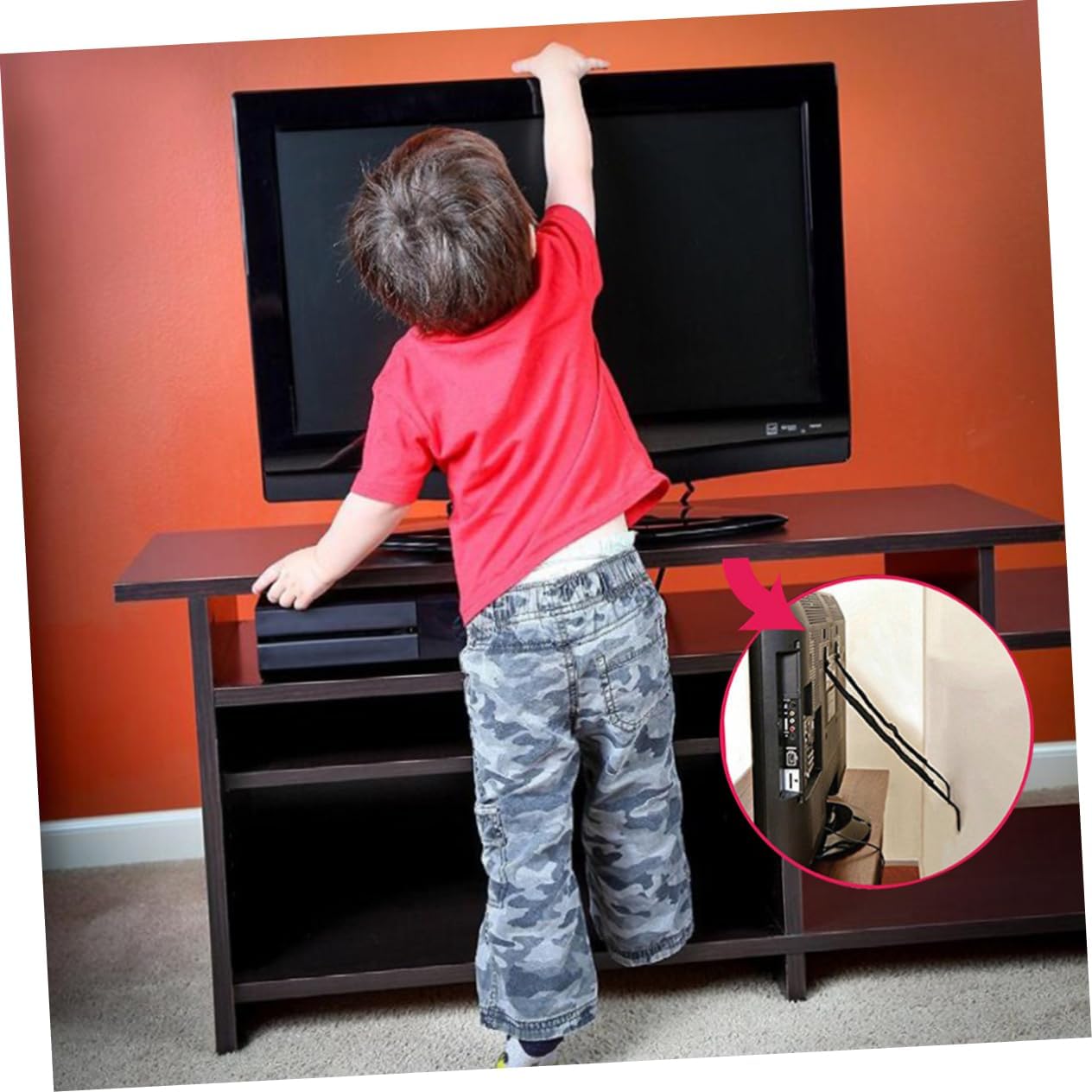 BESPORTBLE 2pcs -tip Safety Straps for Proofing Flat Screen Tv Furniture Dresser and Cabinets Heavy Duty Anchors for Secure Mounting and Fall