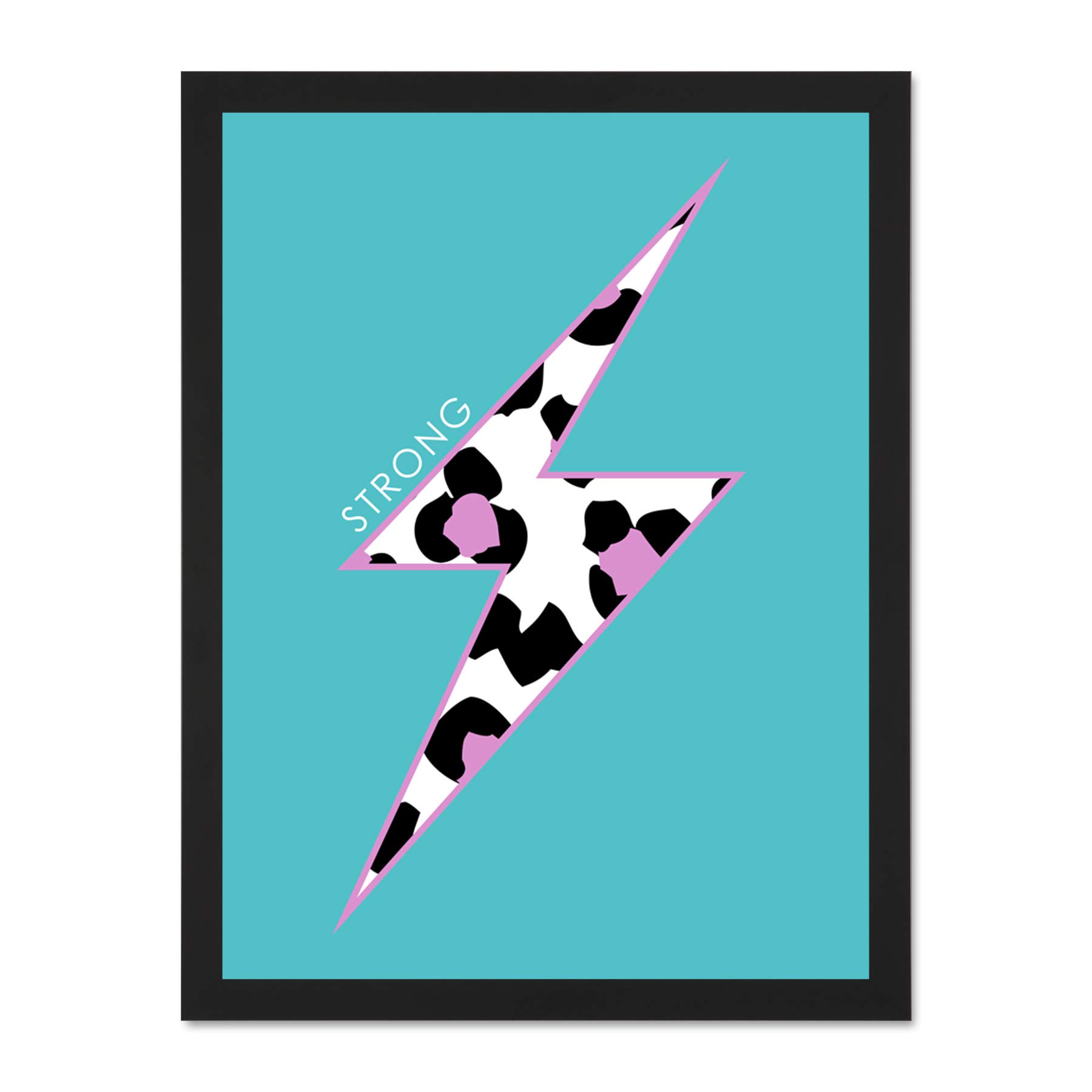 Wee Blue Coo Leopard Blue And Purple Solid Strong Large Framed Art Print Wall Poster 18x24 inch
