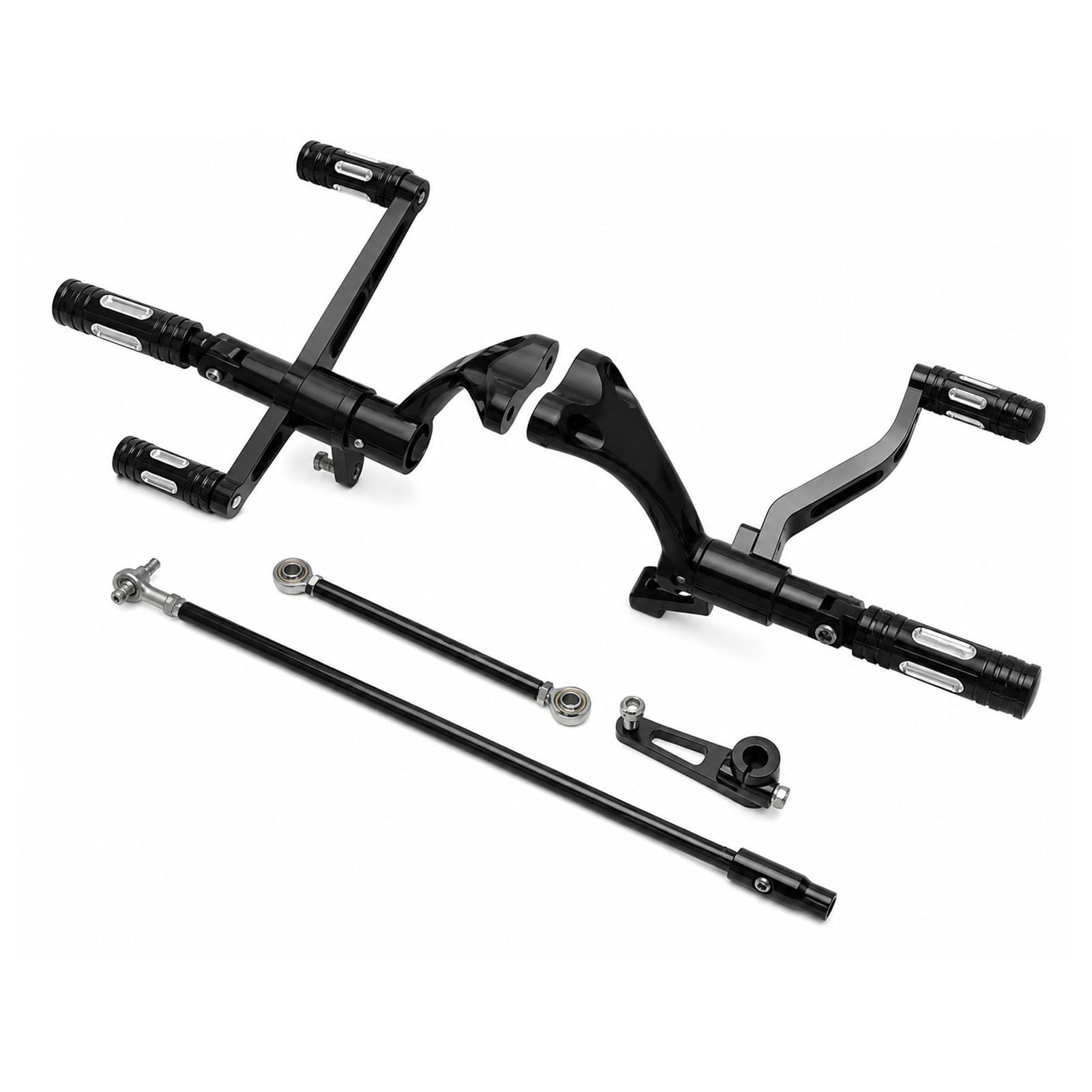 Wakects CNC Przednie Tylne Podnóżki, 2004-2013 XL883 1200 Custom (BLACK)