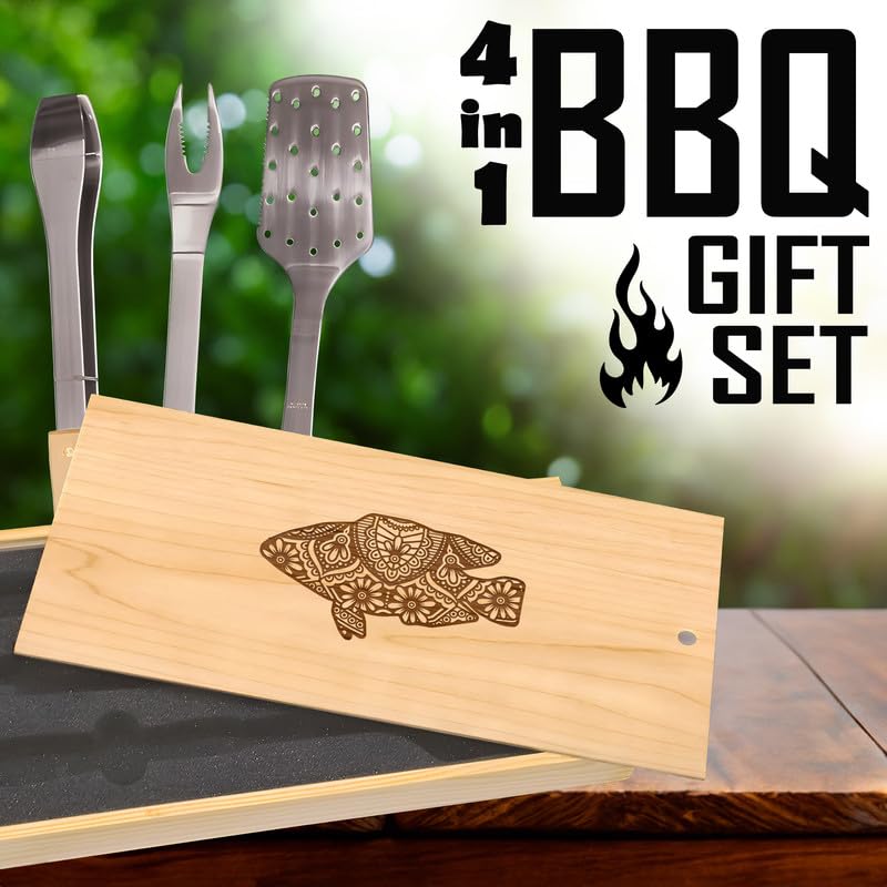 Set para Parrilla con Espátula, Pinzas y Tenedor de Acero miniatura 6