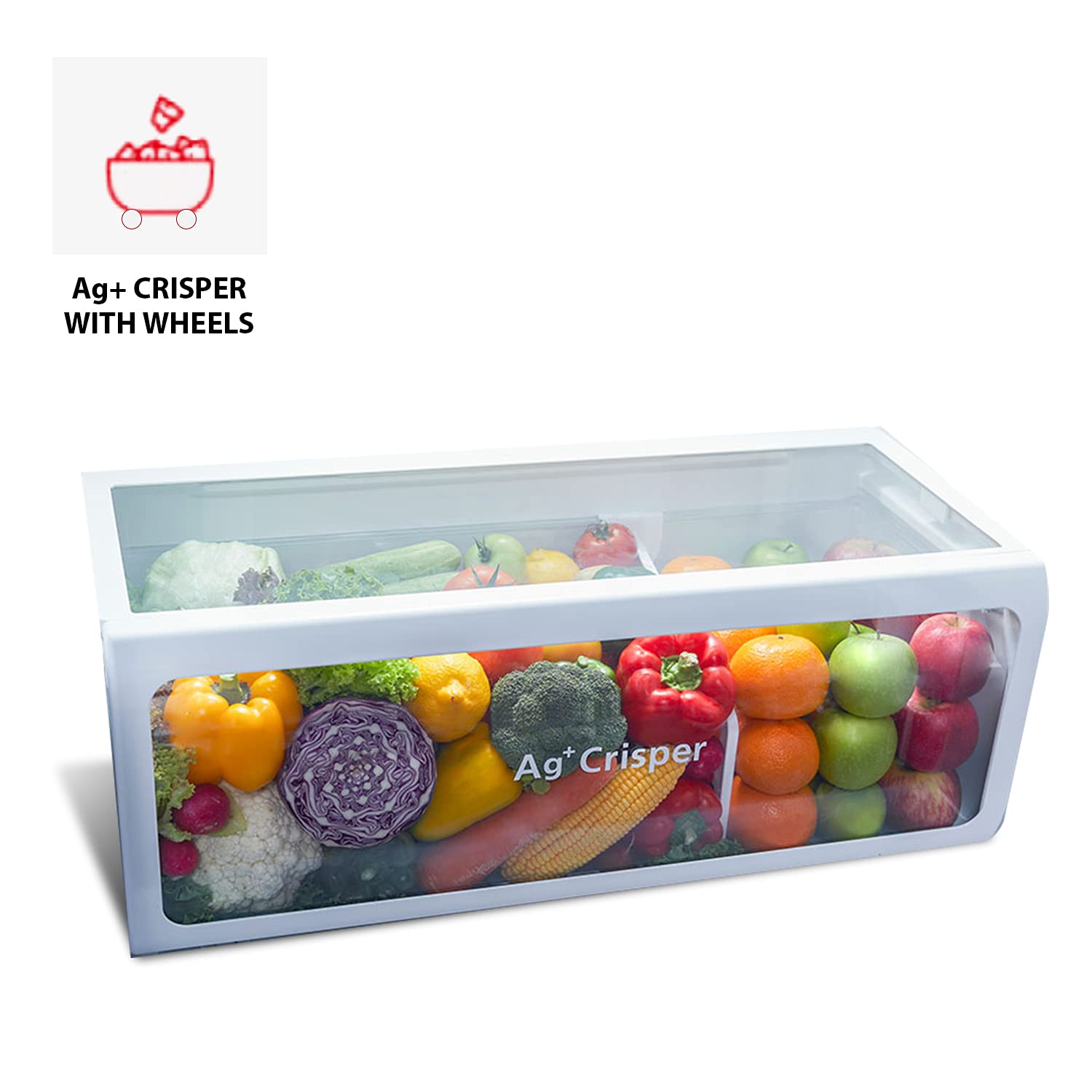 Image of the Ag+ Crisper vegetable box filled with produce
