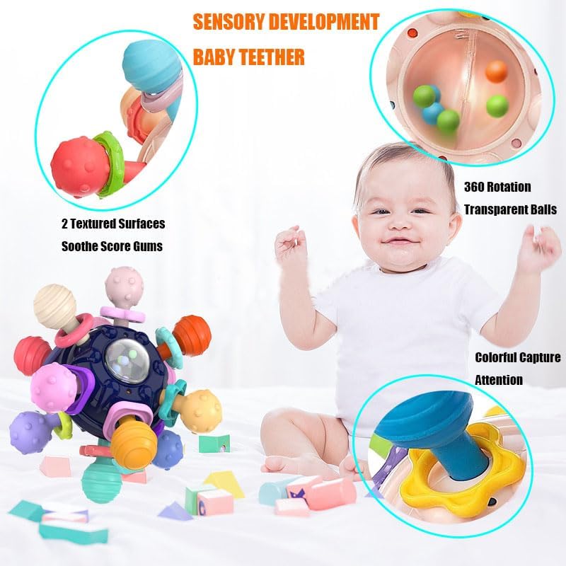 Image of Baby Montessori Sensory Toys for 0-6 6-12 Months, Baby Teether Teething Toys for Babies 0 3 6 9 12 18 Months, Newborn Infant Learning Developmental Toys Gifts for 1 2 Year Old Boys Girls