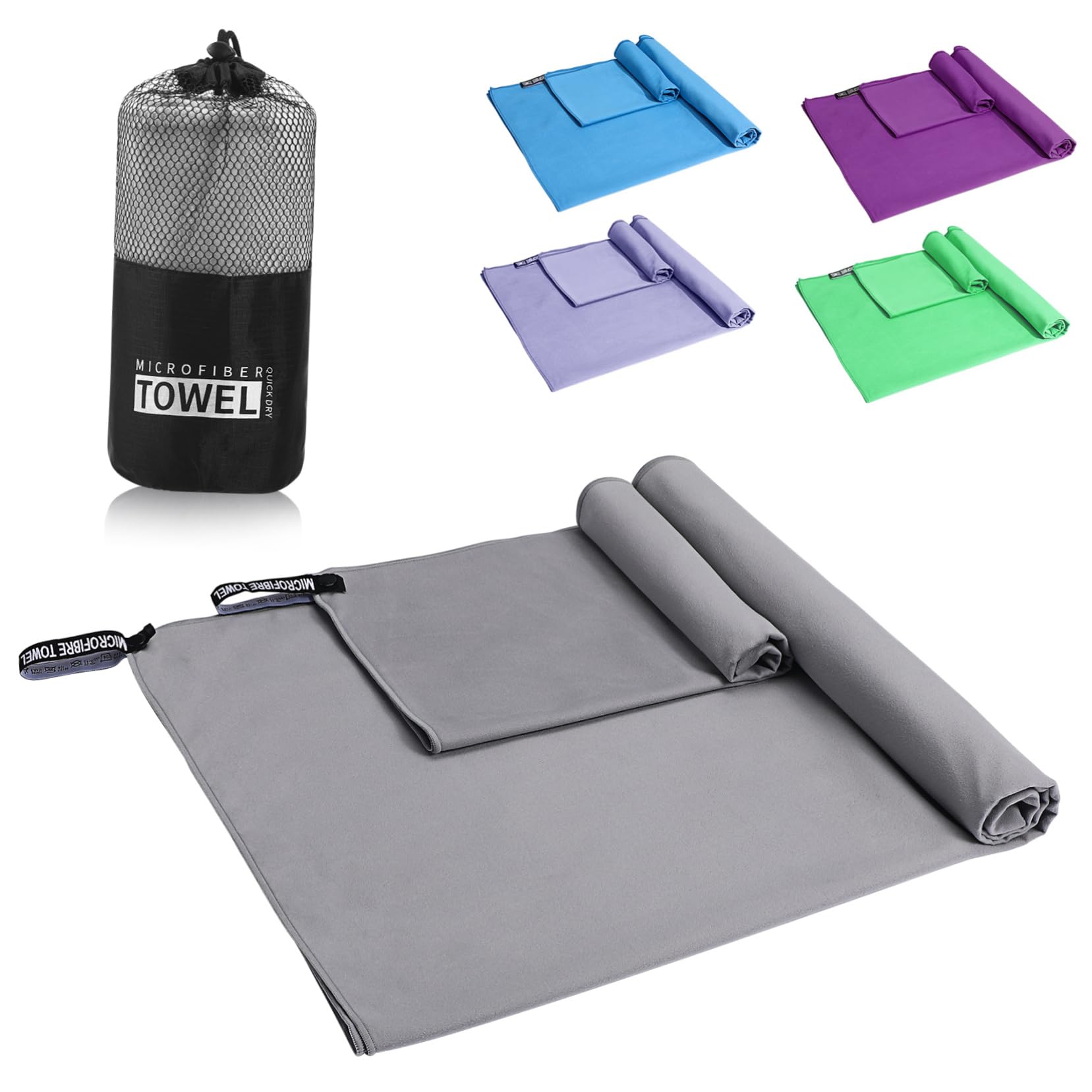 Serviette de plage microfibre compacte pour en finir avec le sable et l'humidité