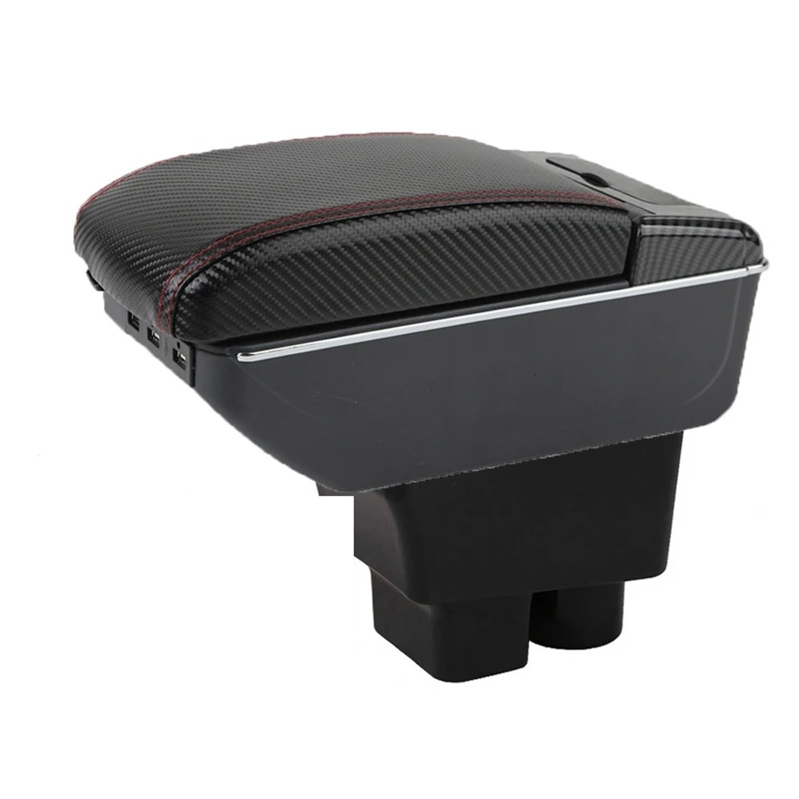 NOKRGQW Car Armrest Box For Skoda For Rapid Armrest Box Auto Storage Box Bracing Interior Details Retrofit Part(F-Black red line)