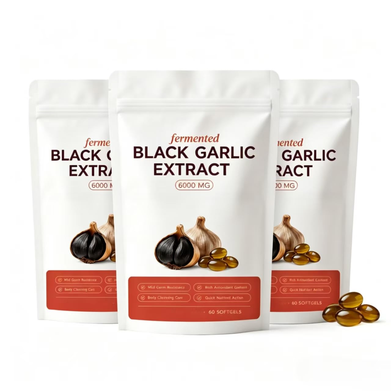 Extracto de ajo negro fermentado, 6000mg, inmunidad y apoyo digestivo