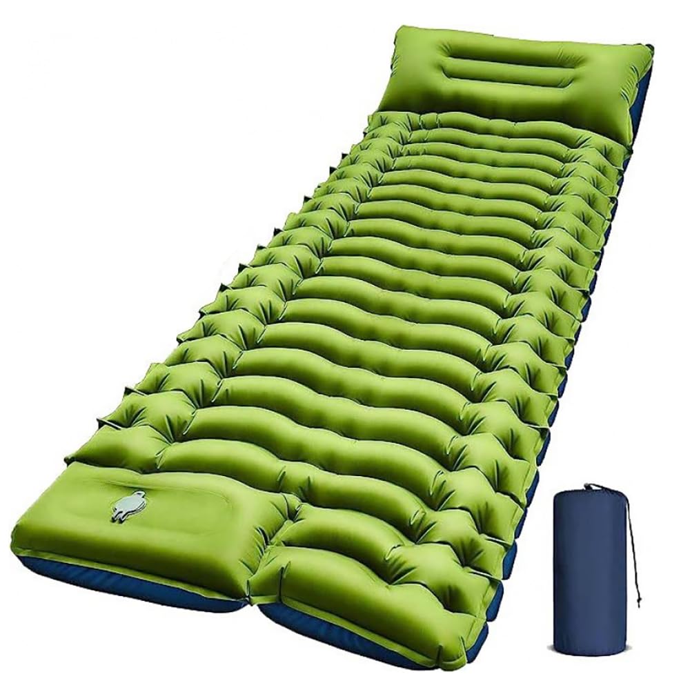 Camping Air Bed for Mercedes-Benz GLC 2015-2025 SUV 5-Seater, Easy Hand/Foot Inflation Thick Padding Portable Air Bed for Outdoor Sleeping and Travel,Green