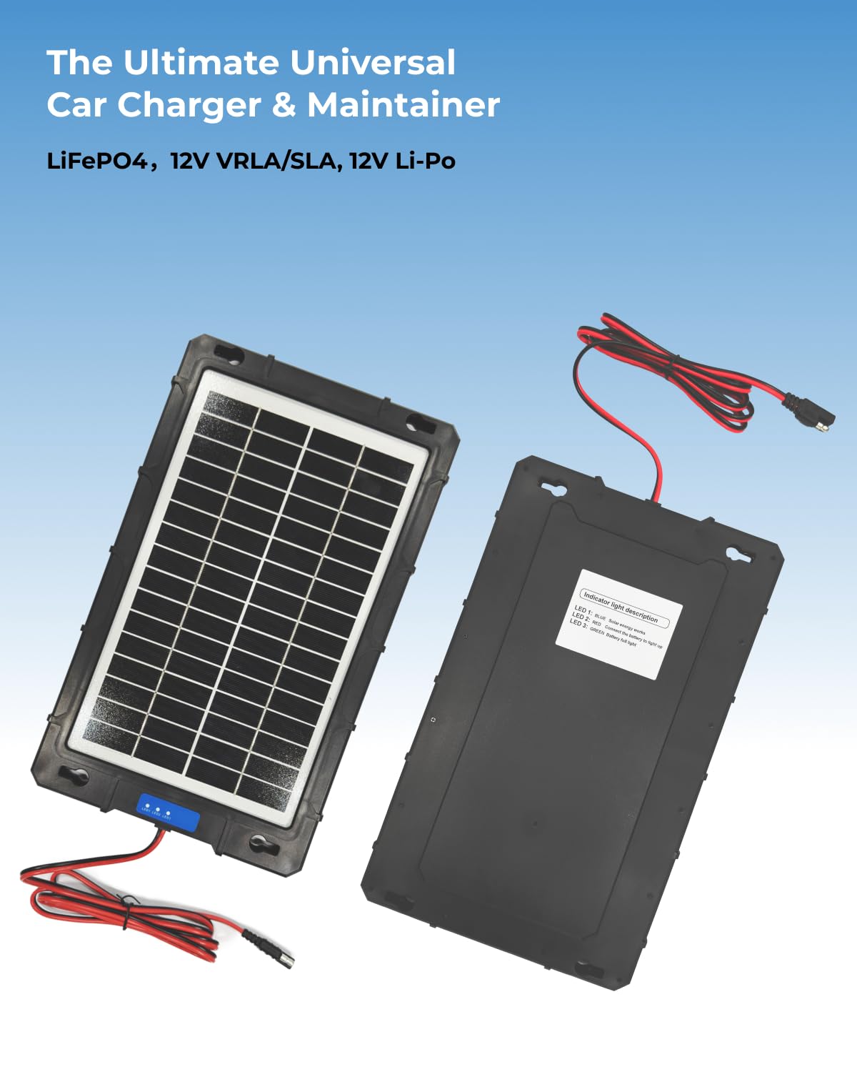 Caricabatterie solare Pro da 10 W 12 V, controller MPPT integrato impermeabile per auto, barche automobilistiche e rimorchi per camper marini, kit di ricarica per pannelli solari
