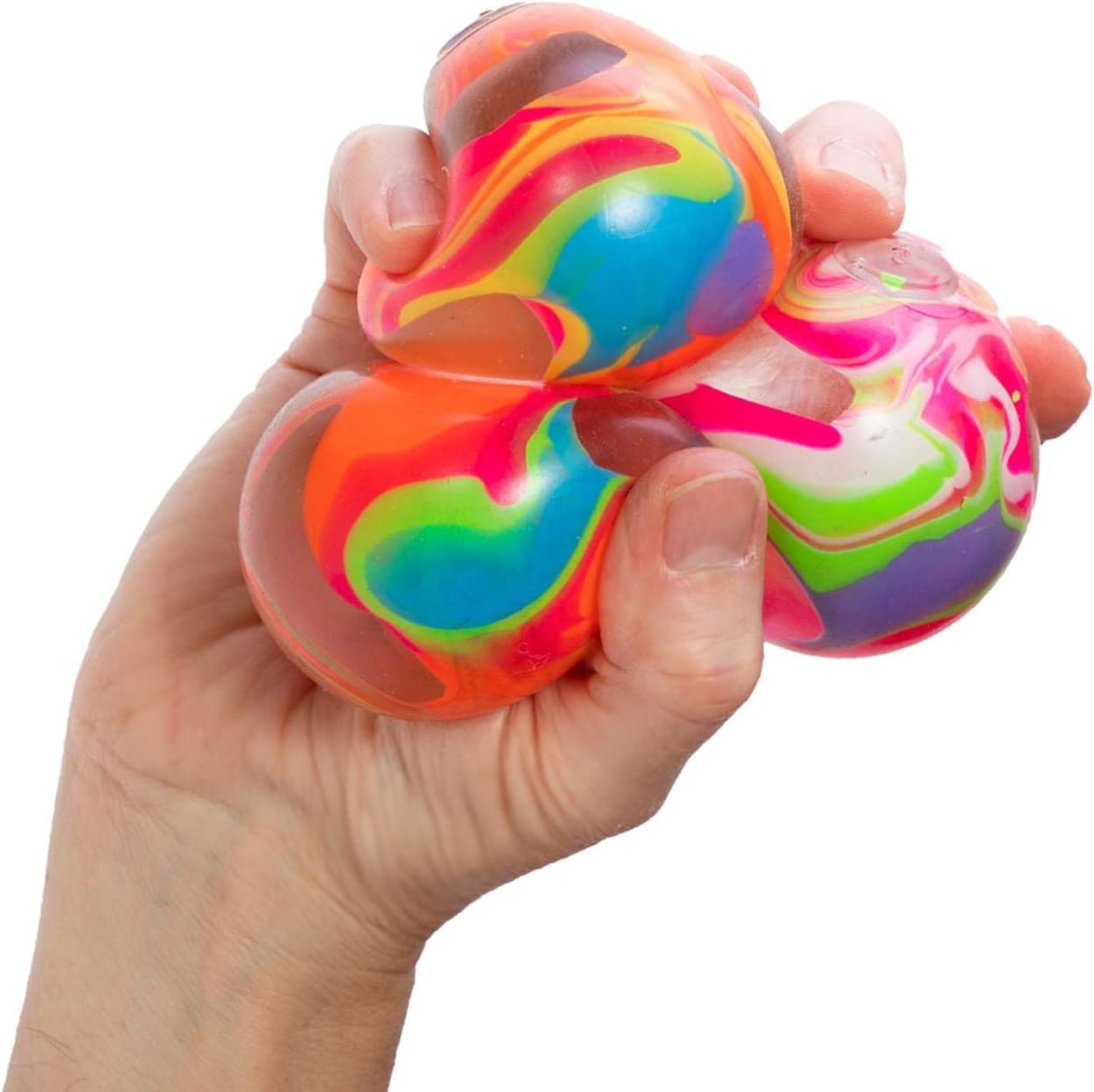 Schylling NeeDoh Marbleez - Groovy Glob Toy - Assorted Multi-Color Swirls - Ages 3 to Adult (Pack of 1)