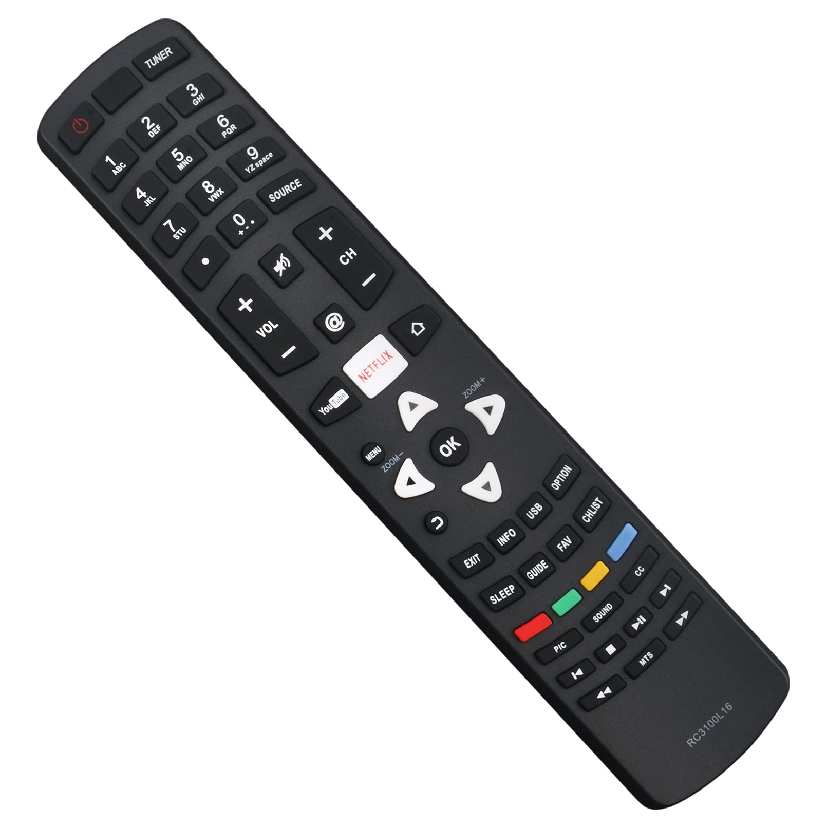 RC3100L16 Remote Control Replacement - WINFLIKE RC3100L16 TV Replaced Remote Control for TCL LCD LED TV Remote Controller