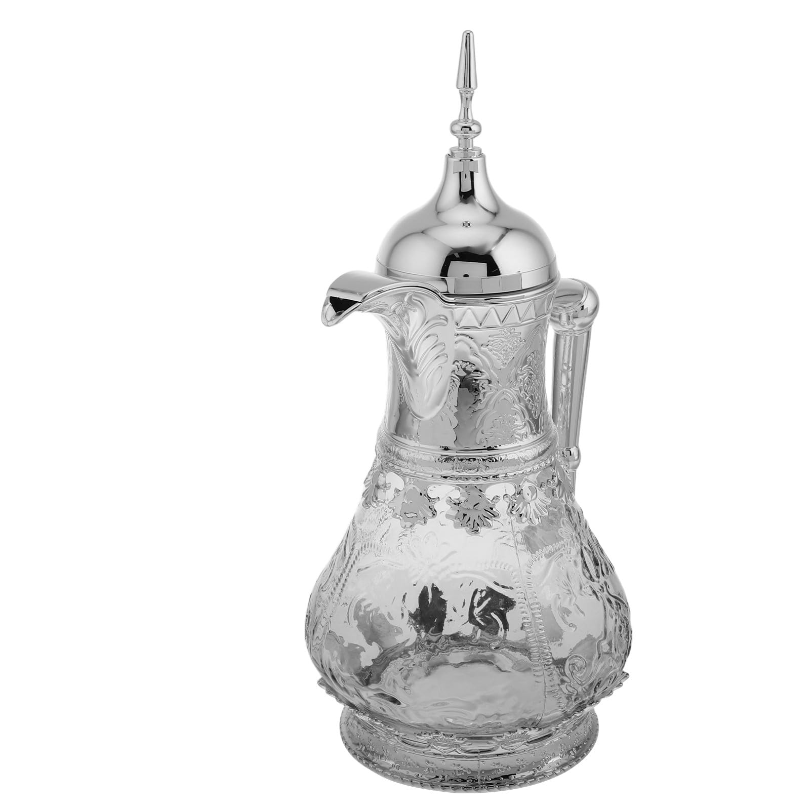 SHERCHPRY Orientalischer Wasserkrug Glas 1,6 L mit Ausguss und Deckel Wasserkaraffe für Saft Tee Kaffee Familienfeiern