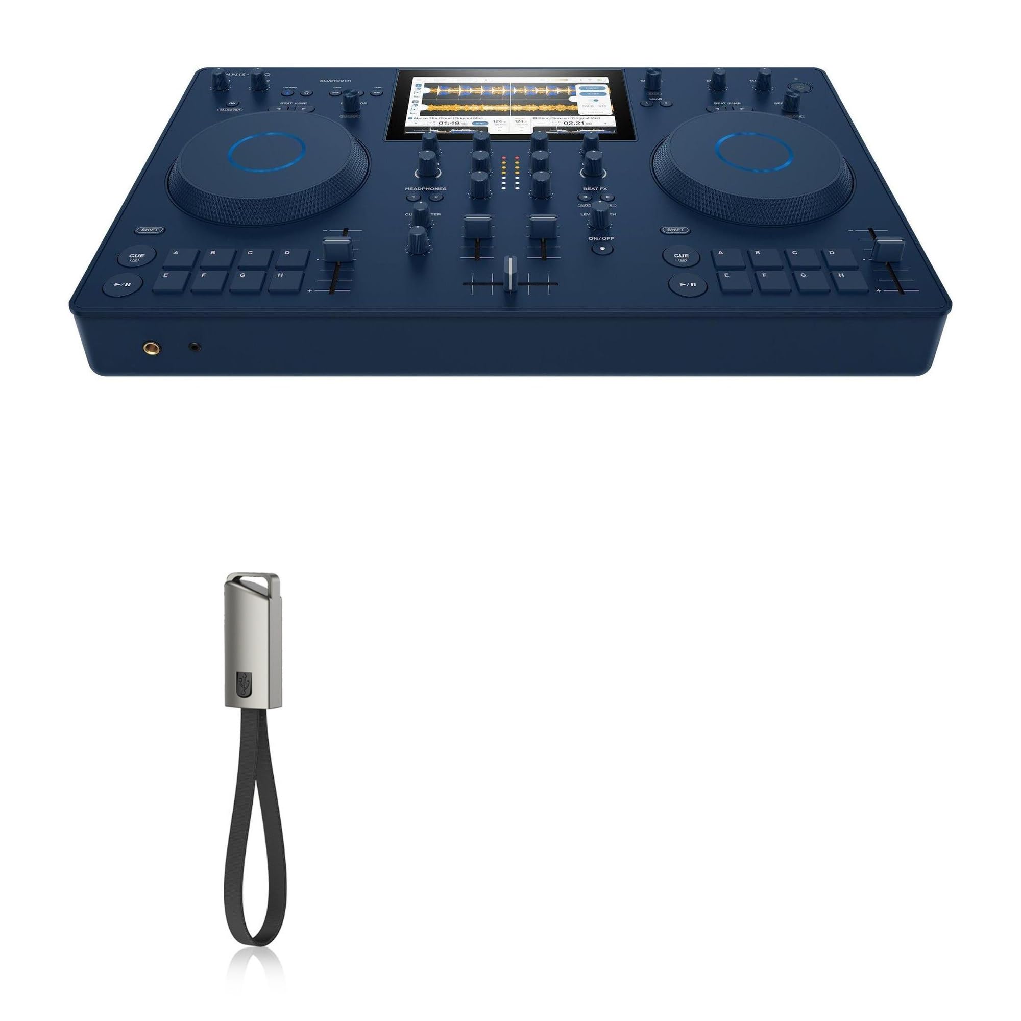 BoxWave Cable Compatible with AlphaTheta Omnis Duo - USB Type-C Keychain Charger, Key Ring USB Type-C to Type-A 8 in USB Cable - Jet Black