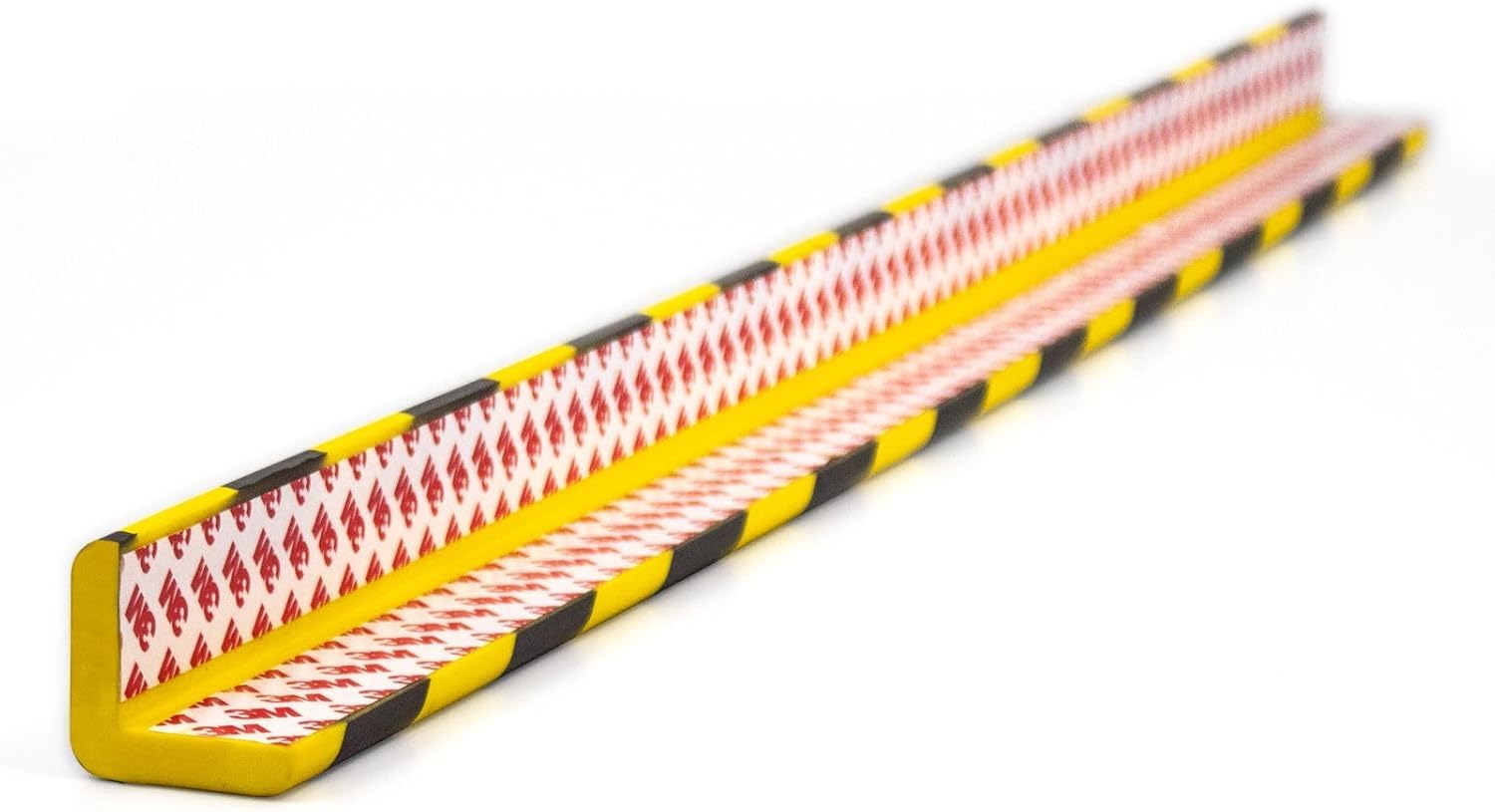 Paraspigoli in poliuretano, autoadesivi, 100 x 4 x 4 cm, profilo di protezione angolare giallo/nero, protezione da parete e angoli, protezione per garage, magazzino, officina (5, 100 cm)