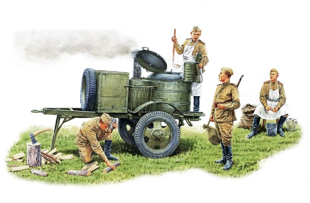 KIT DA MONTARE IN SCALA COMPATIBILE CON SOVIET FIELD KITCHEN KP-42 KIT 1:35 MINIART MIN35061