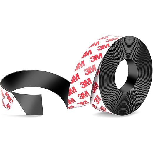 EnaMeena Magnetic Tape, 1 inch in Width and 10 feet in Length, Flexible Sticky Magnetic Strips with Adhesive Backing for whiteboards, refrigerators, Kitchens, garages, Craft and DIY Projects (5 Feet)