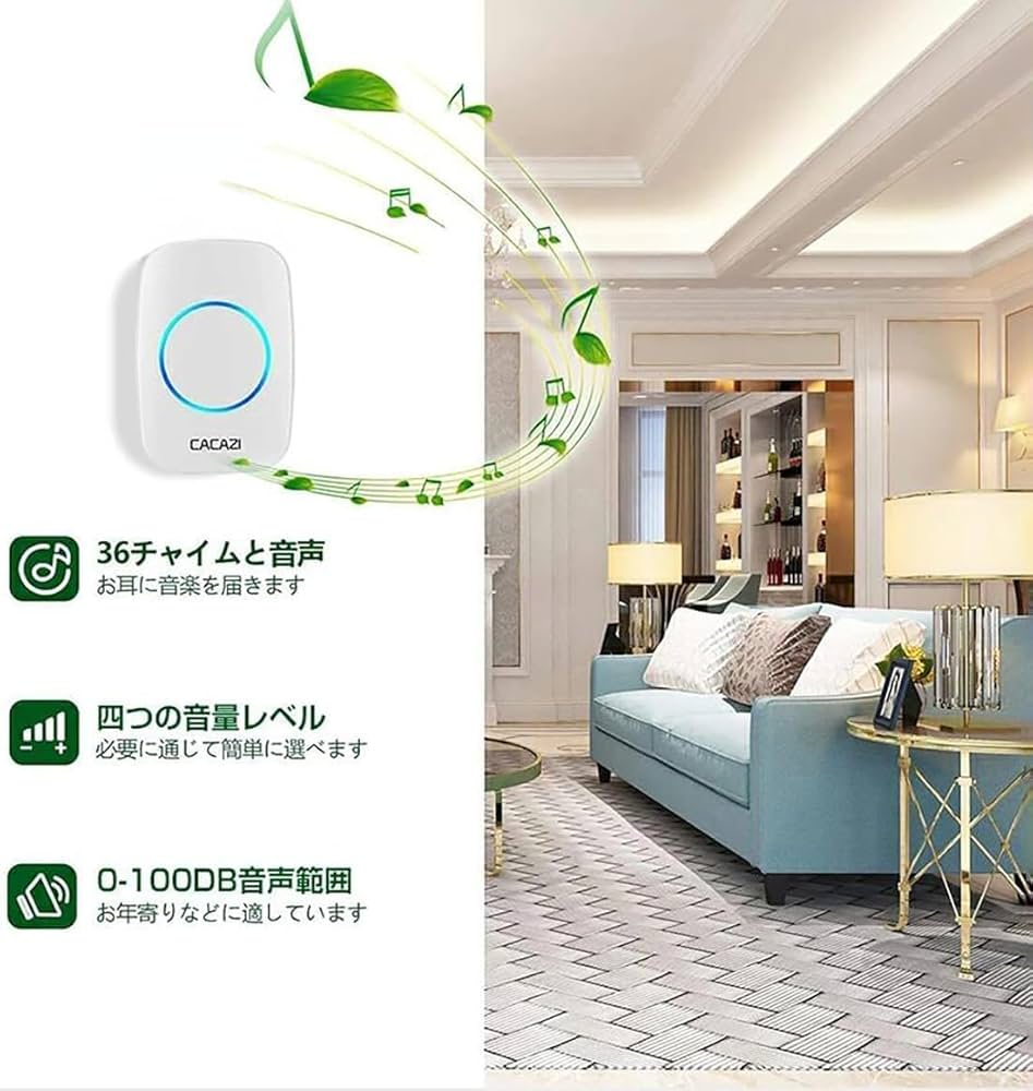 Amazon.co.jp: ワイヤレスドアチャイム インターホン 電池式受信