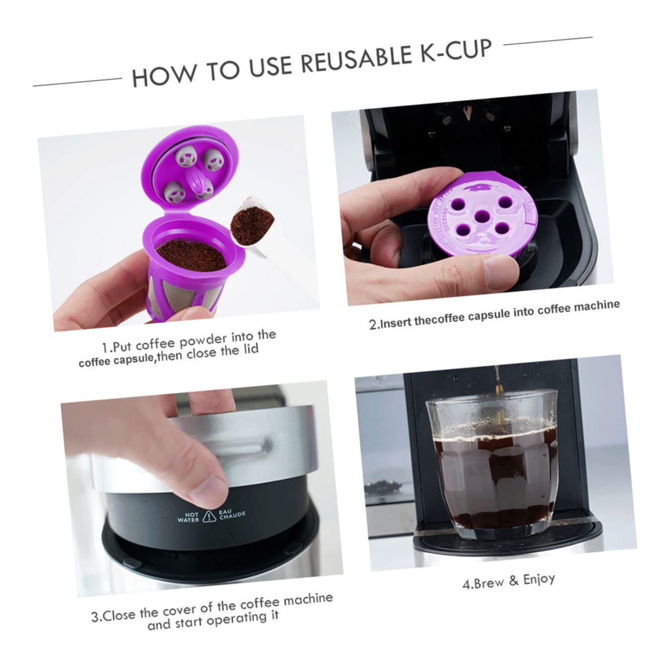 6piezas De Café Reutilizables De Inoxidable Filtro Espresso Compatible Paquete Para Máquinas De Café Diseño Anti-fugas y De Usar