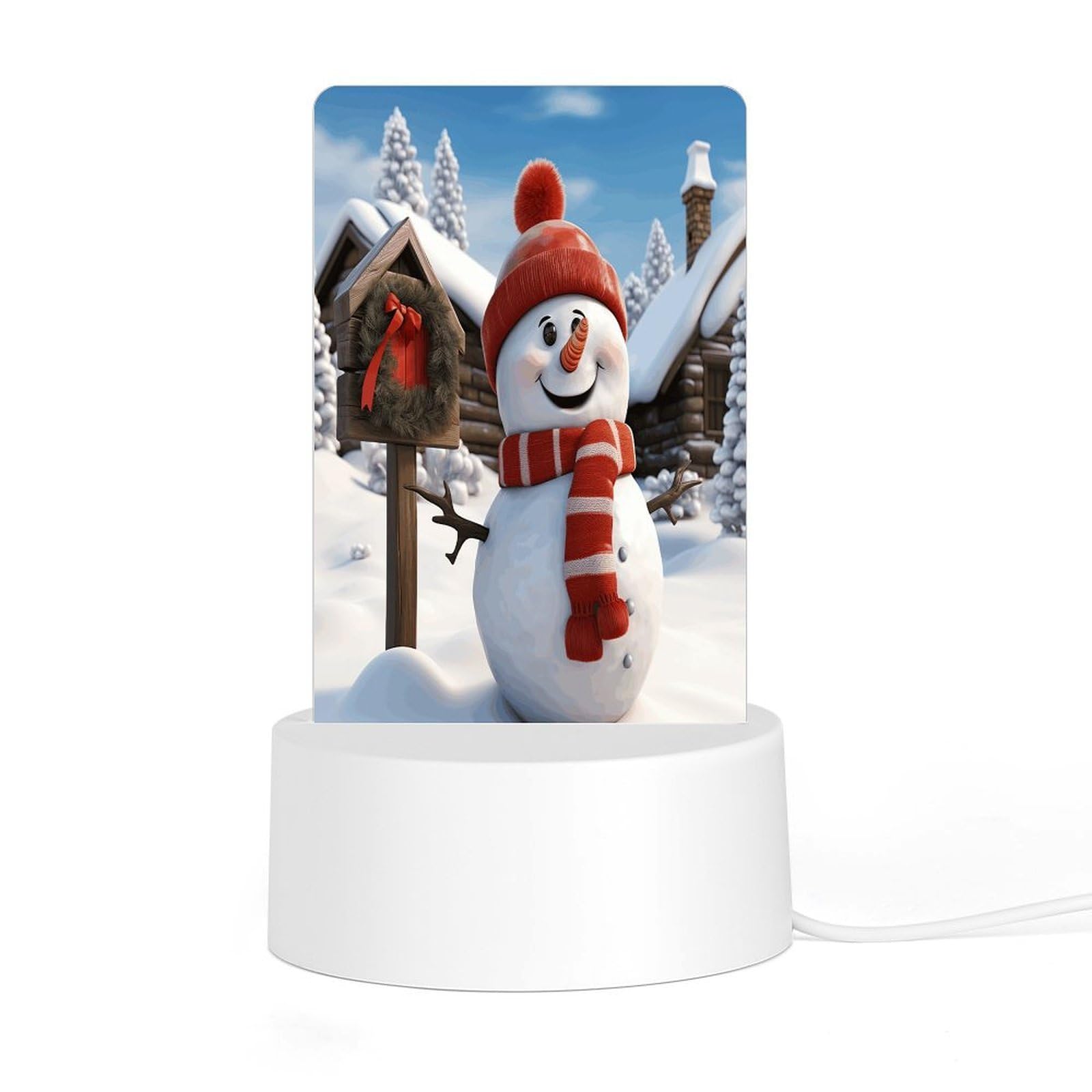 Adfgyerh Style Sign Snowman Night Light Acrylic Material Easy Installation, Home Decor Usb Interface Power Supply, Lamp For Restaurant Bar Cafe Room Decor