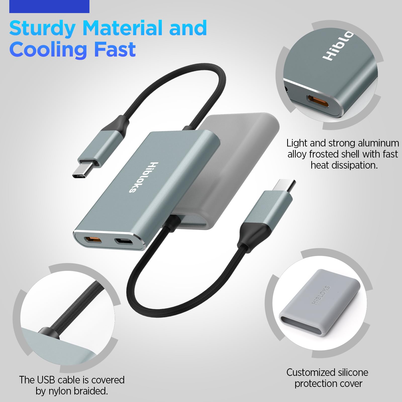 Amazon | HiBloks USB C - AR メガネハブと充電アダプター 4K60Hzと65W