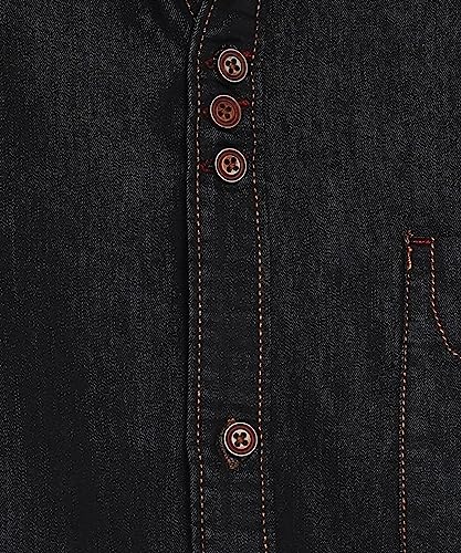 Image of Kuons Avenue Men's Denim Casual Shirt | Regular Fit | Half Sleeves | Spread Collar | Stylish Denim Shirt for Men