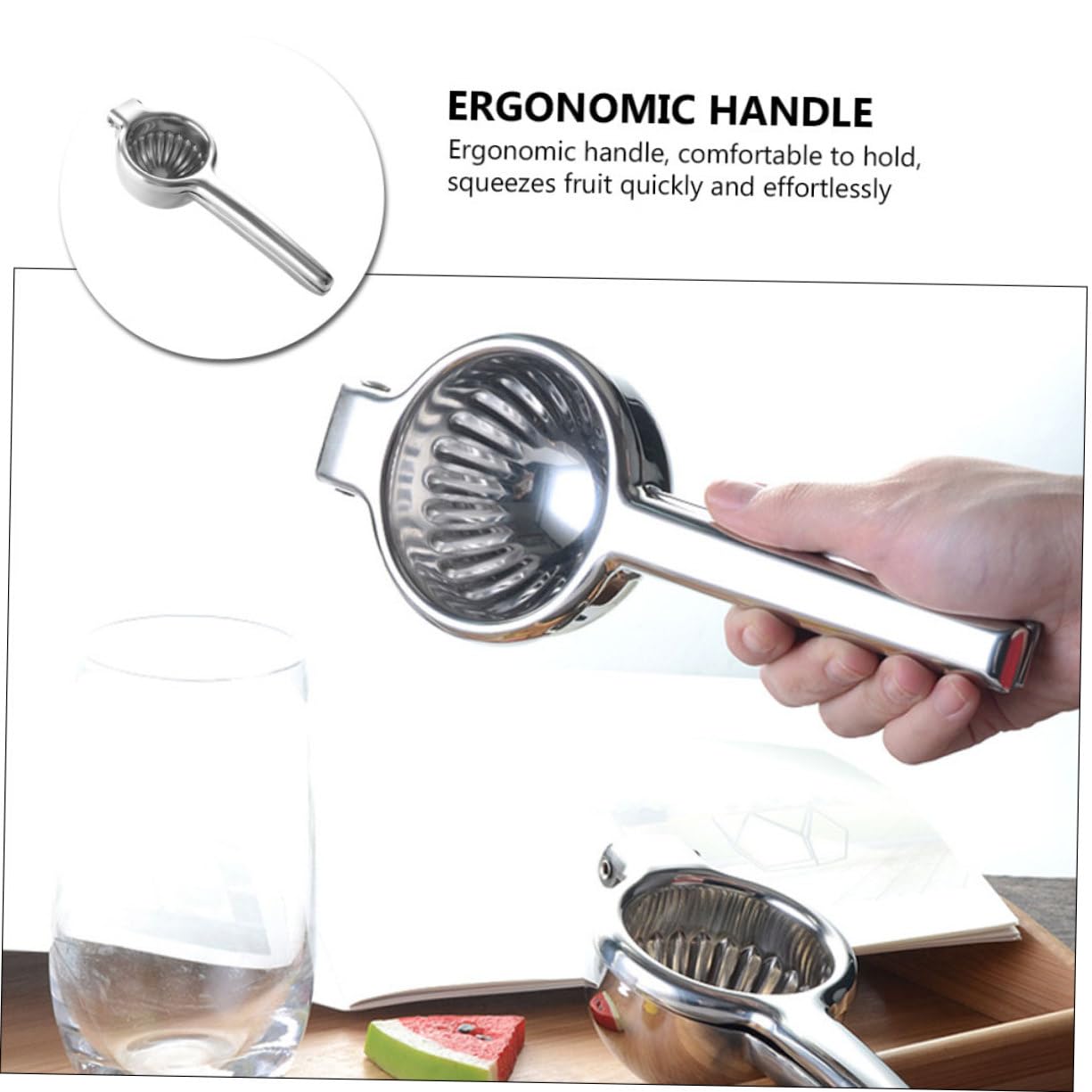 1Pieza Exprimidor Manual Inoxidable para Herramienta de Cocina Duradera y Práctica para Hogar Bares y Tiendas