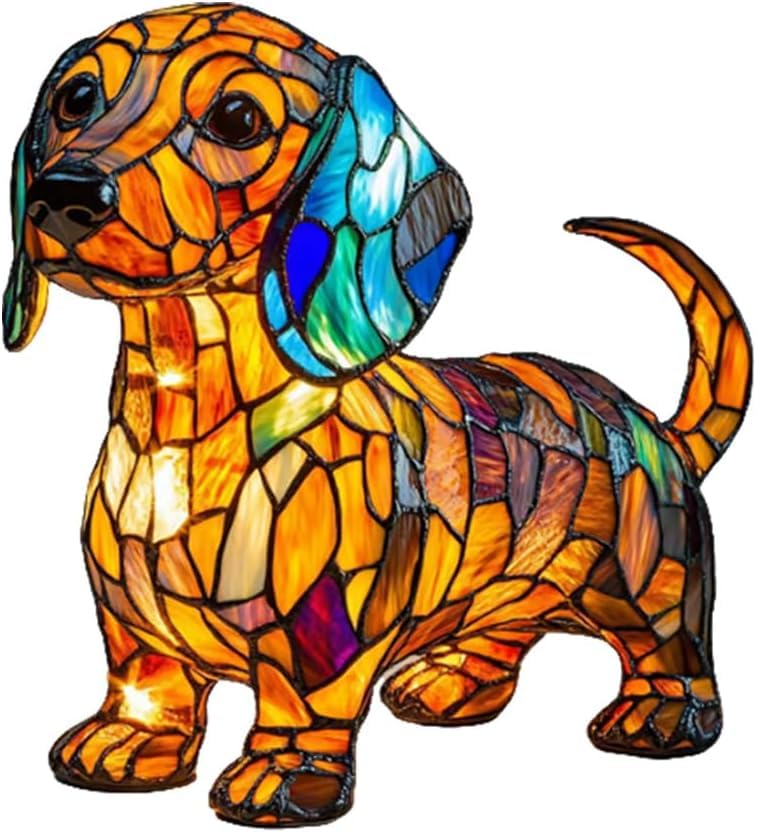 Tudegy Dog Series Art Night Light,Corgi and Pug Lamp,Colorful Resin French Bulldog Tabletop Night Light, Cute Pet Dogs Themed Led Bedside Lamps with Warm Ambient Glow (B)