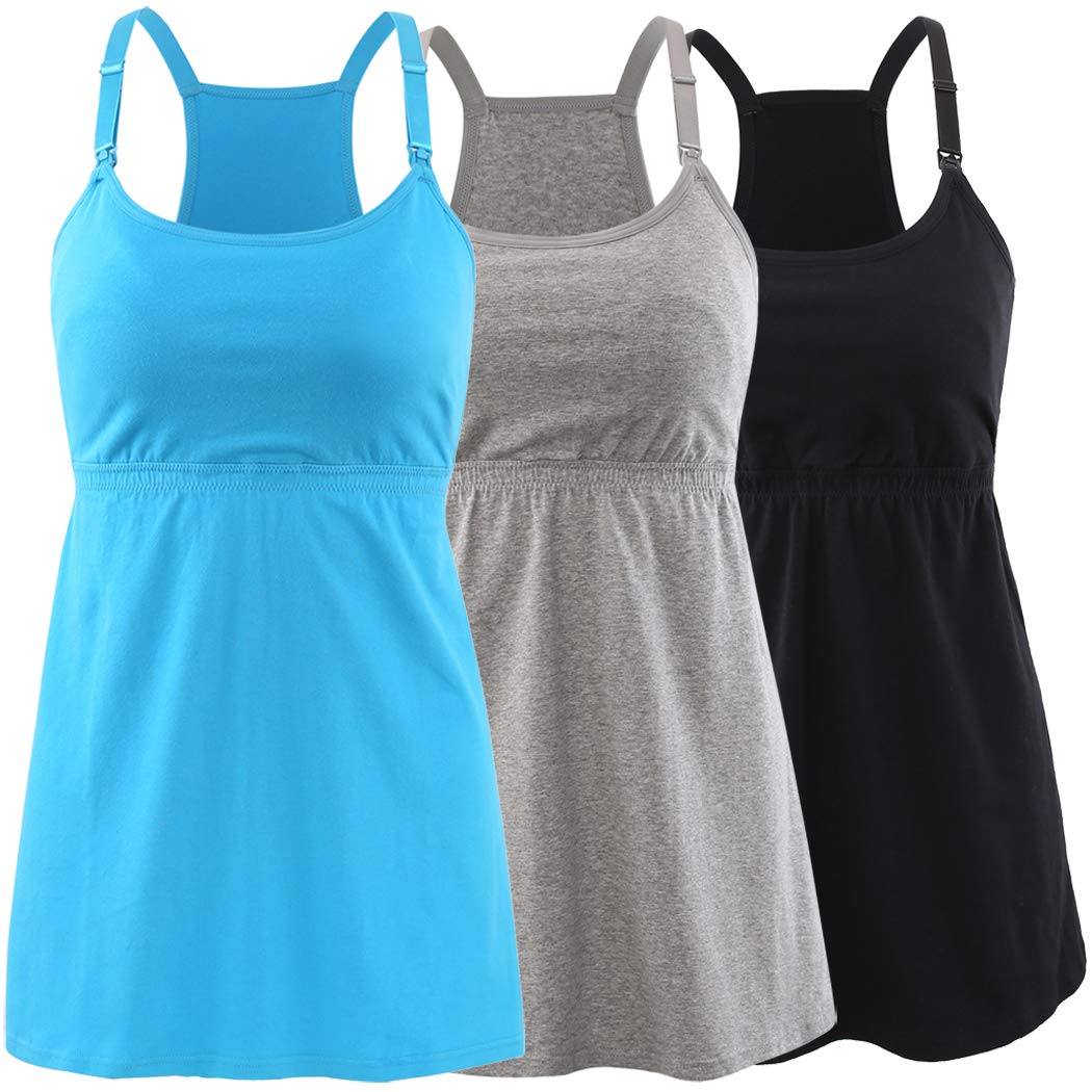 Maternity Nursing Tank Top, Women Maternity Cami Nursing Sleep Bra Breastfeeding Tops for Pregnancy