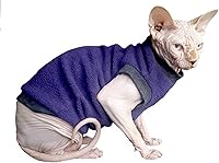 Vista 2 de Kotomoda Jersey de gato de forro polar violeta para Sphynx y gatos desnudos (mediano)