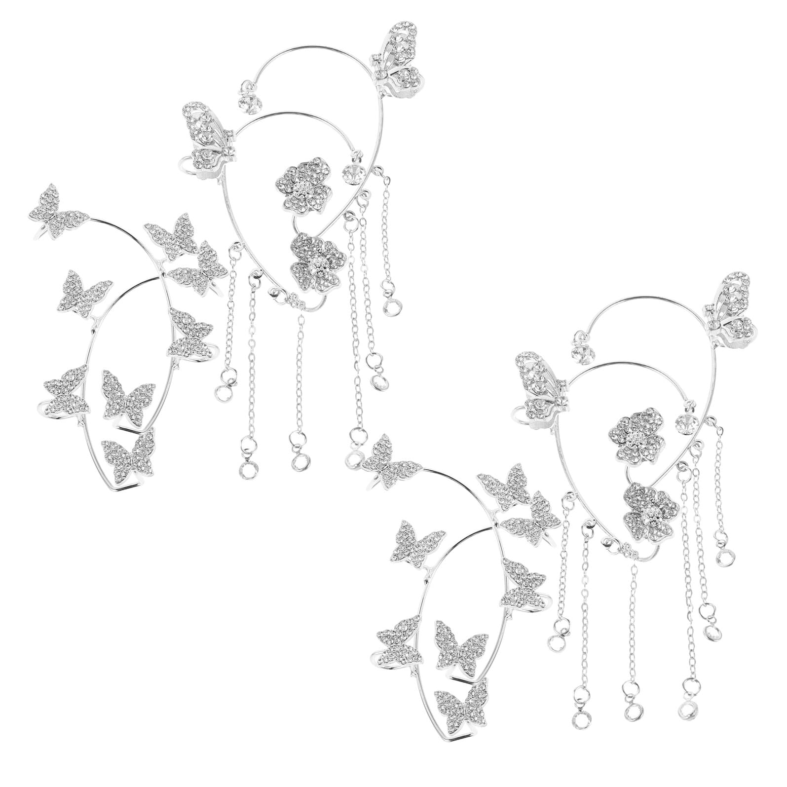 Pendientes elegantes de fiesta y bodas con clip cómodo sin agujeros mujer 1