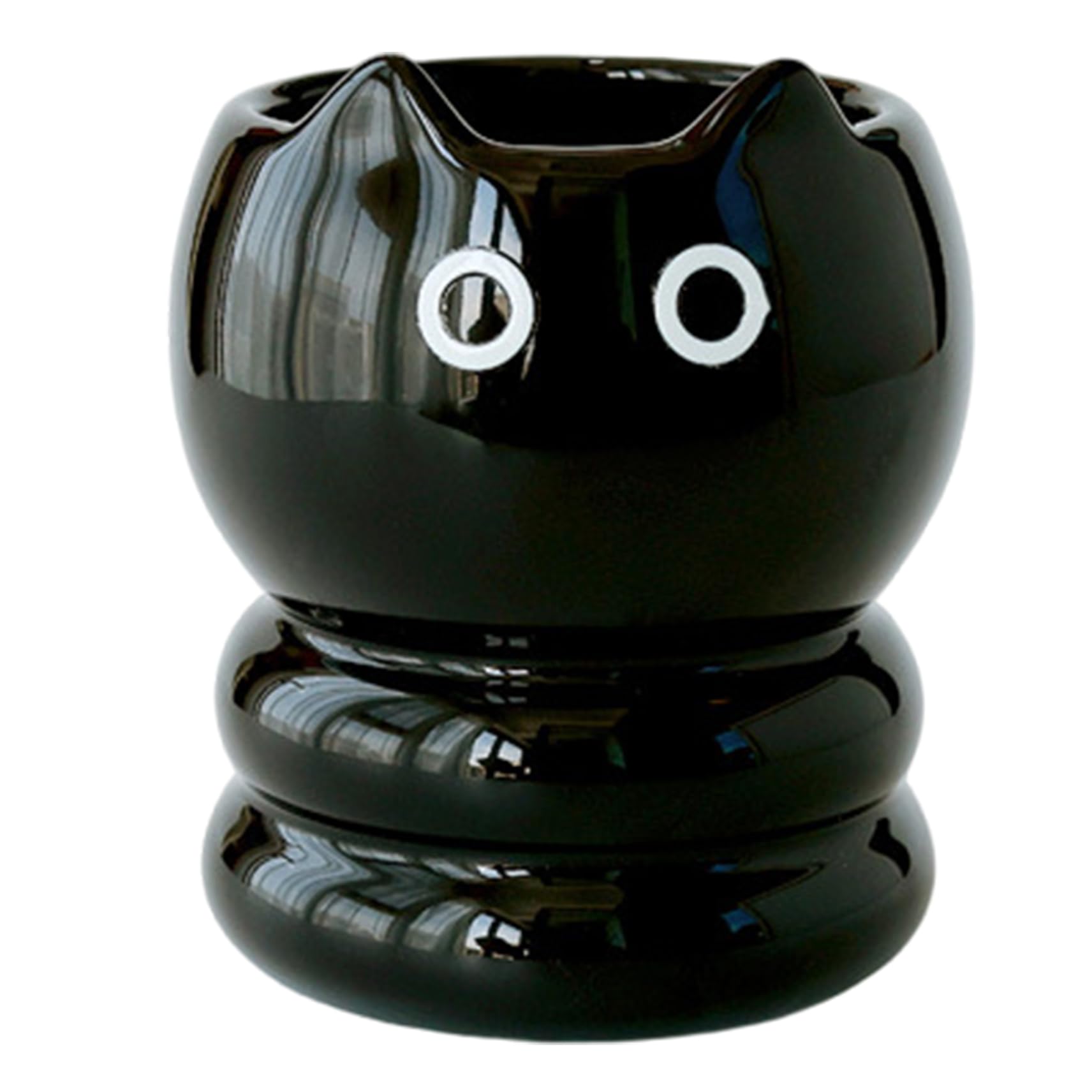 Monwssoe Toothbrush Holders, Cat Toothbrush Holder, Ceramic Bathroom Holder with Stackable Design, Cute Cat Decor for Countertop Organization