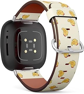 CJBROES Replacement Leather Watch Band, Compatible with Fitbit Versa 3 and Fitbit Sense of Wristband Bracelet Accessory - Cute Cool Baby