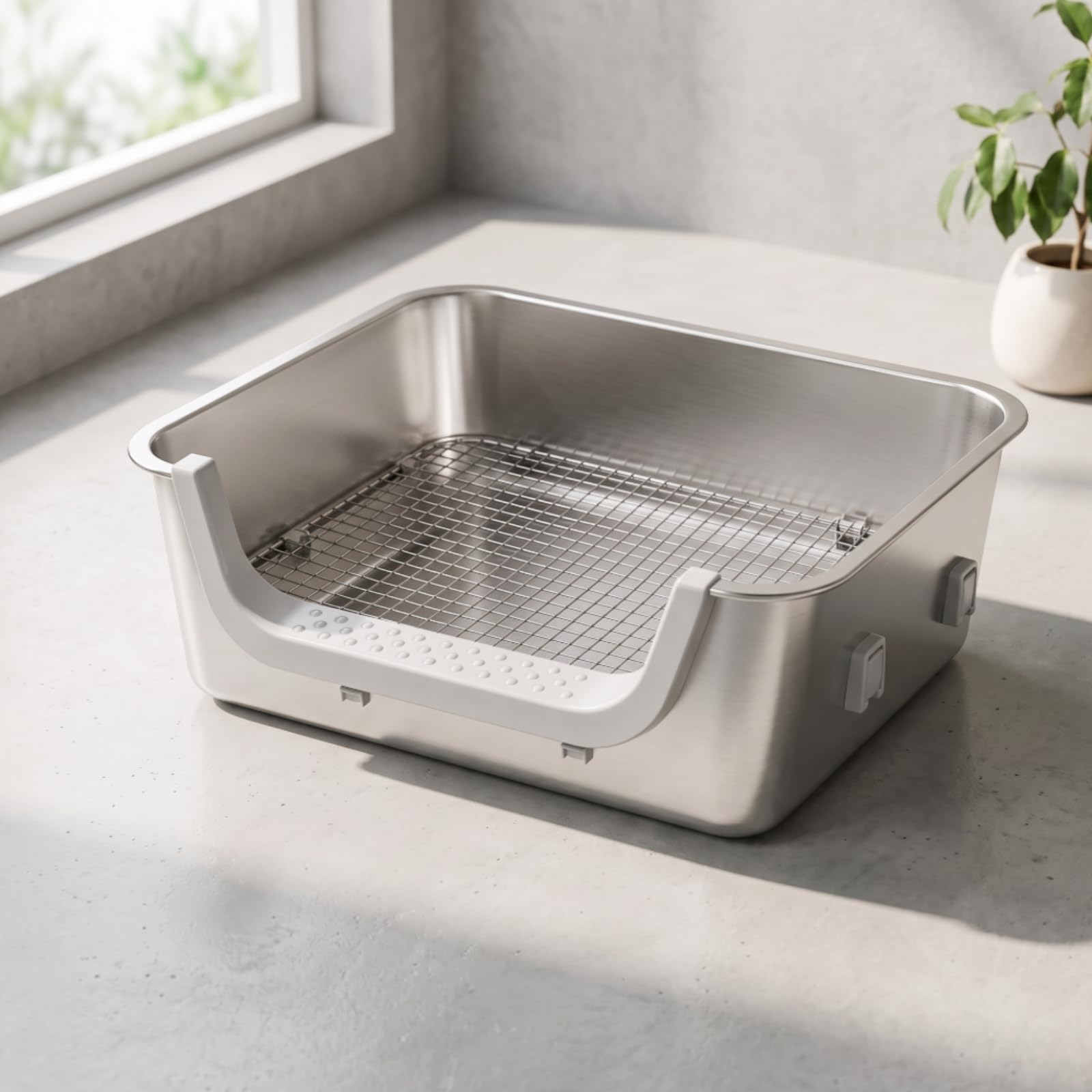 Kleintier-wc für Hasenkäfig mit Hoher Und ereinsatz aus Edel Inklusive Schaufel zur Effektiven Abfallentfernung für Kaninchen Meerschweinchen s Und Andere Kleintiere Im Gehege