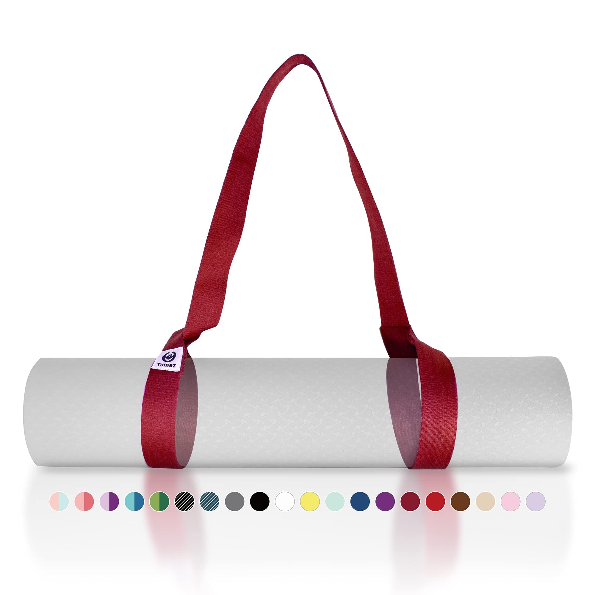 Tumaz Yoga Mat Strap [MAT NOT Included] (2 Sizes) with Extra Thick & Comfy Delicate Texture, Adjustable Yoga Mat Carrier