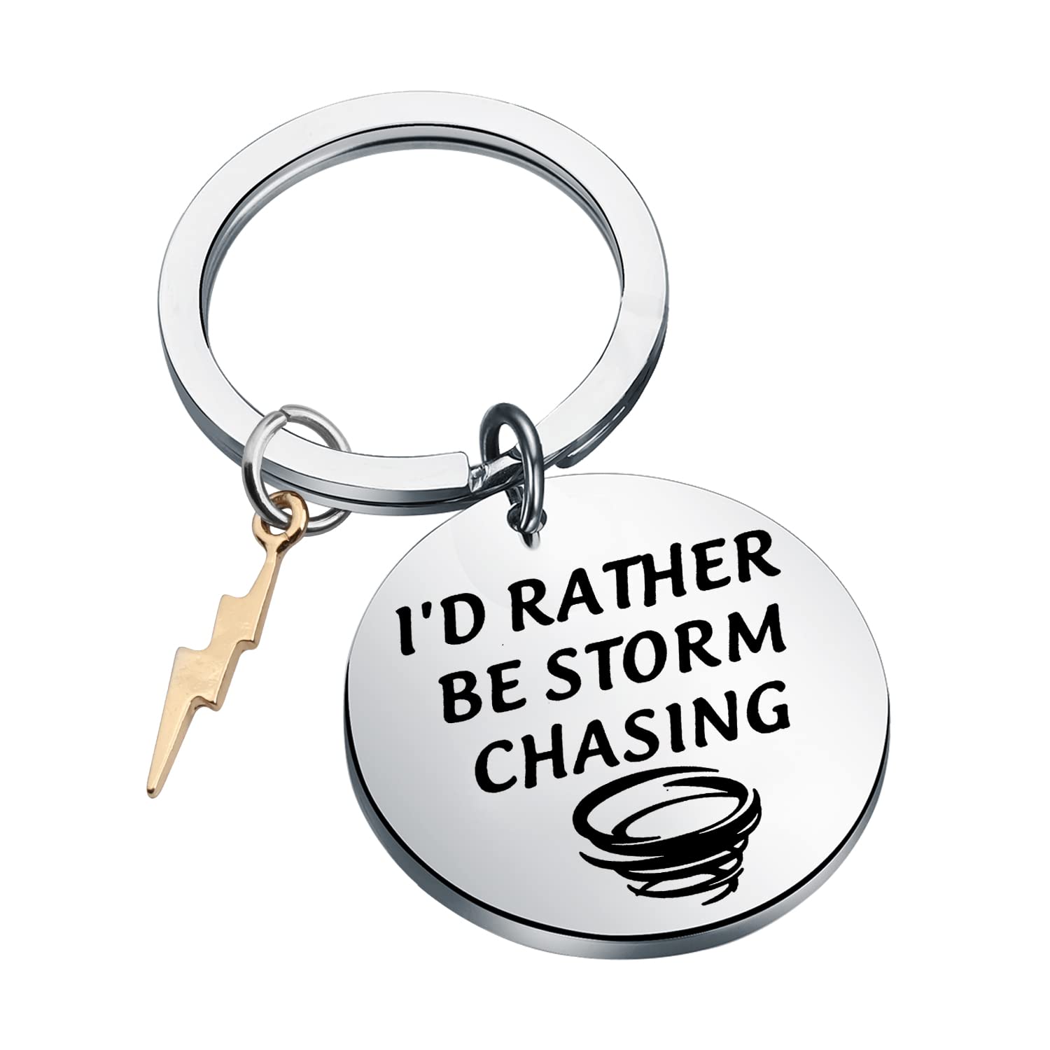 WUSUANED Funny Stormchaser Keychain I'd Rather Be Storm Chasing Jewelry Tornado Hunter Gifts For Meteorologist Forecaster