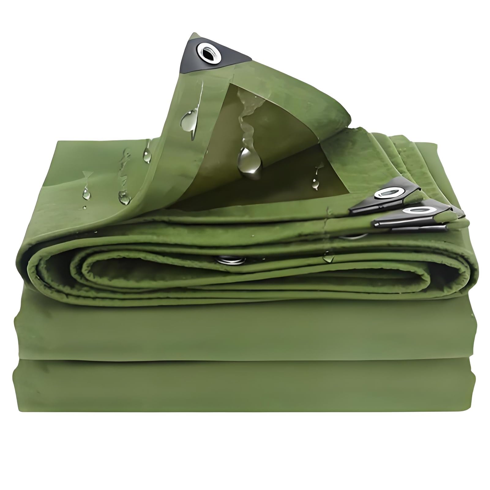 GLDYTVF Multipurpose Green Canvas Tarp 5x7m (16.4ft x 23ft) Waterproof Windproof TearResistant HeavyDuty Cover with Eyelets for Outdoor Camping and Emergency Use