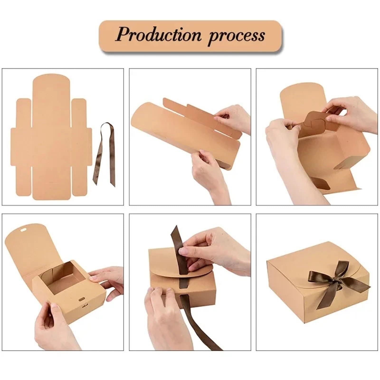Geschenkbox 10 Stück Geschenkkarton mit Schleifenband | Perfekt for Partys, Hochzeiten, Geburtstage, Feiertage, Kraftpapier-Box(WHITE)