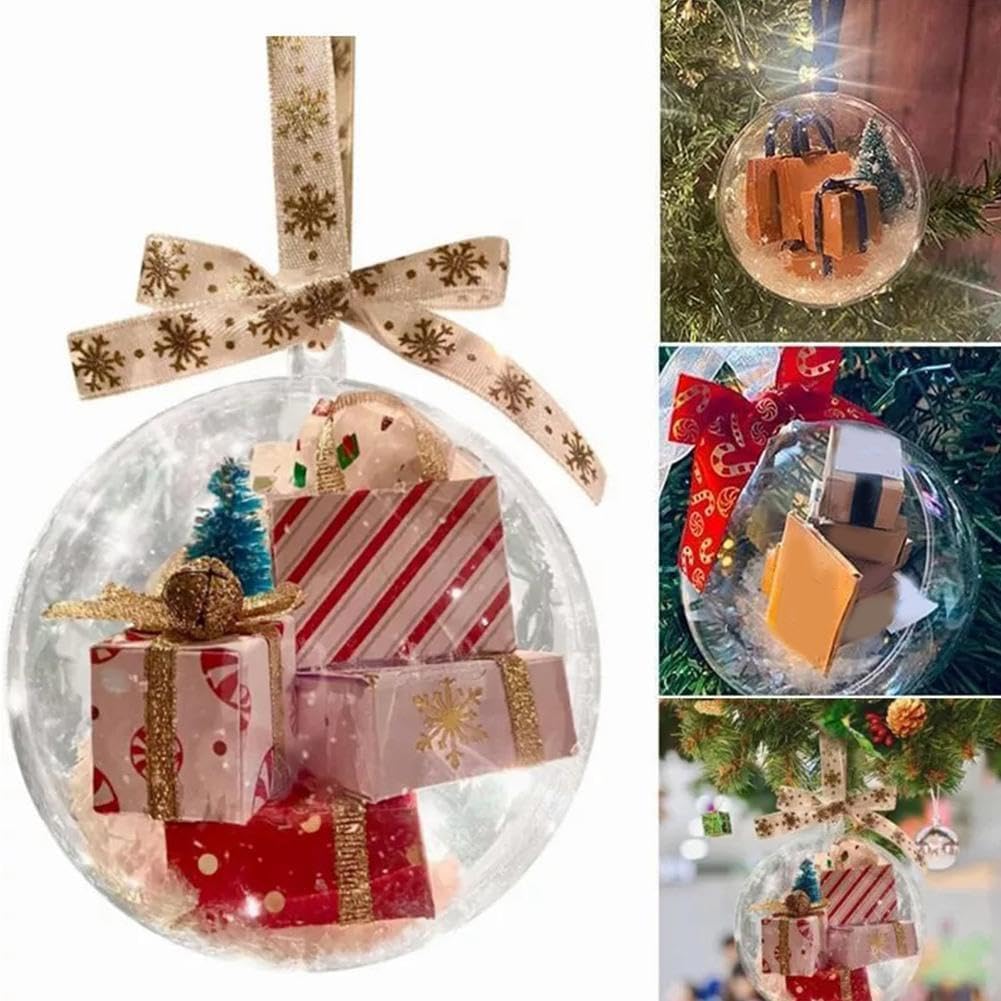 2024, mini pacchetti ornamenti natalizi, palline di Natale trasparenti, decorazioni per albero di Natale, divertenti ornamenti natalizi (ornamenti divertenti Mini pacchetti - 2 pezzi) -Borsa snack -A