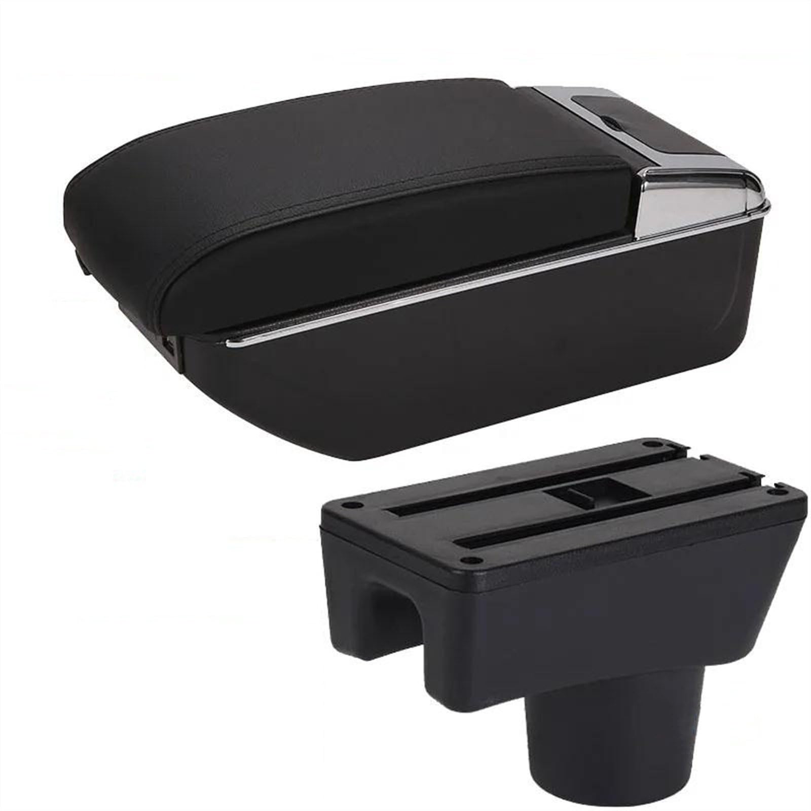 NOHEEU Car Armrest Box Retrofit Parts Accessorie Storage For Attrage For Mirage(B2 Black line 7USB)