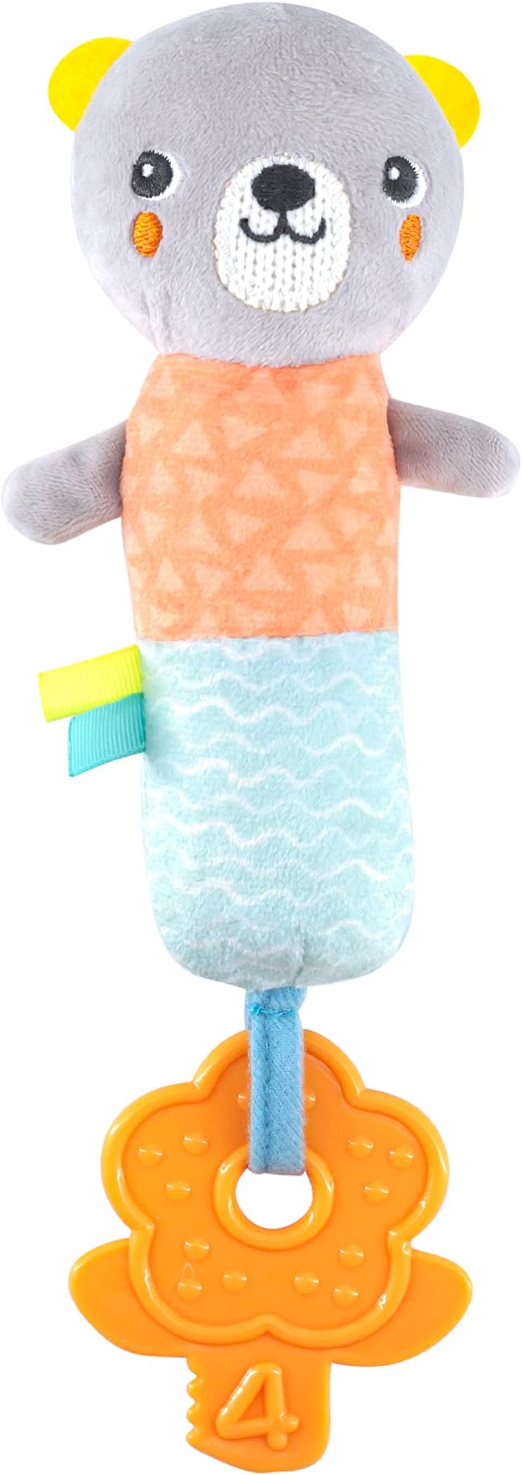 Soft Rattle Plush Toy: Explore the Vibrant Forest with Adorable Animal Characters Perfect for Sensory Development and Safe for Babies with Teether 0m+ –Bear