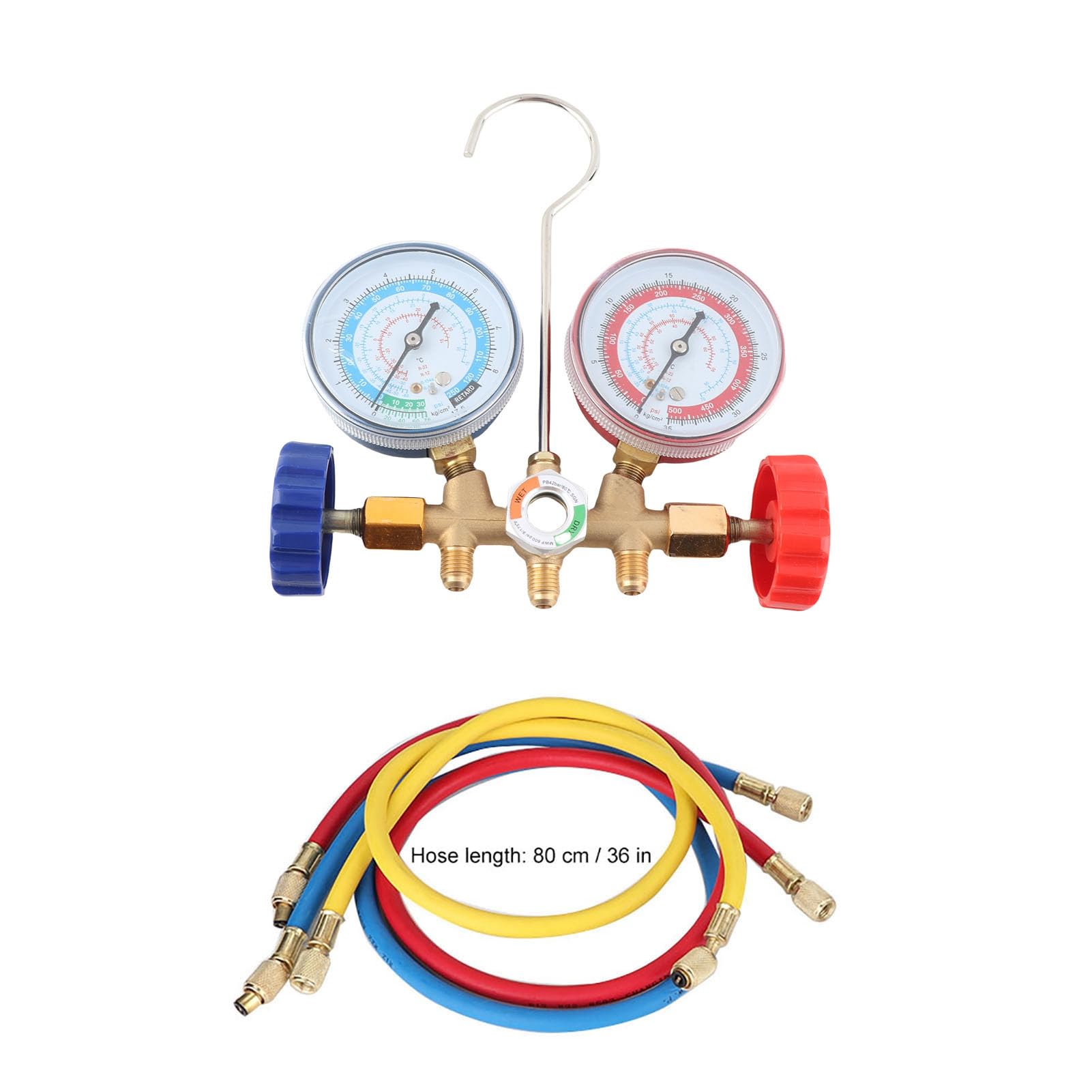 Gereedschap voor airconditioning, gereedschap voor koelmiddel, airconditioning, manometerset, gereedschap voor koudemiddel, airconditioning, set voor diagnosemeters voor het spruitstuk met slang en ha
