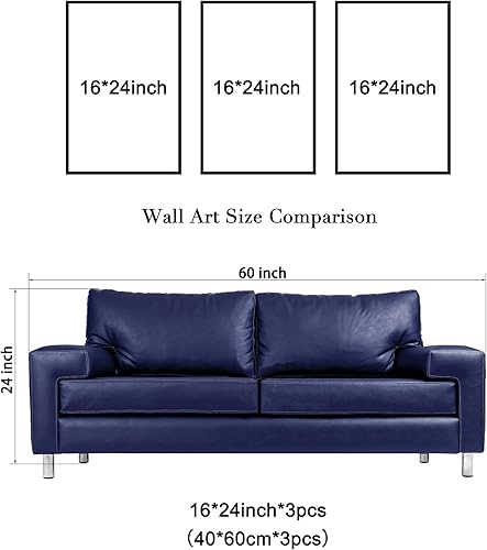 Miniatura 10 de Wieco Art - Lienzo de reproducción de pinturas al óleo moderno para decoración de pared arte de pared con 3 paneles diseño abstracto de árbol de