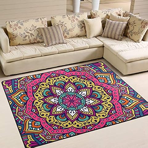 Naanle Alfombra étnica Hippie antideslizante Cover
