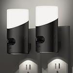 Capteur de mouvement lumière de nuit - LYRIDZ Branche-lumière de nuit dans les murs, 1-150LM Luminosité réglable, blanc chaud 2700K, Haut et bas Lumineux LED Lumières de nuit pour Hallway Salle de bain Stairway Chambre (2 Boîte)