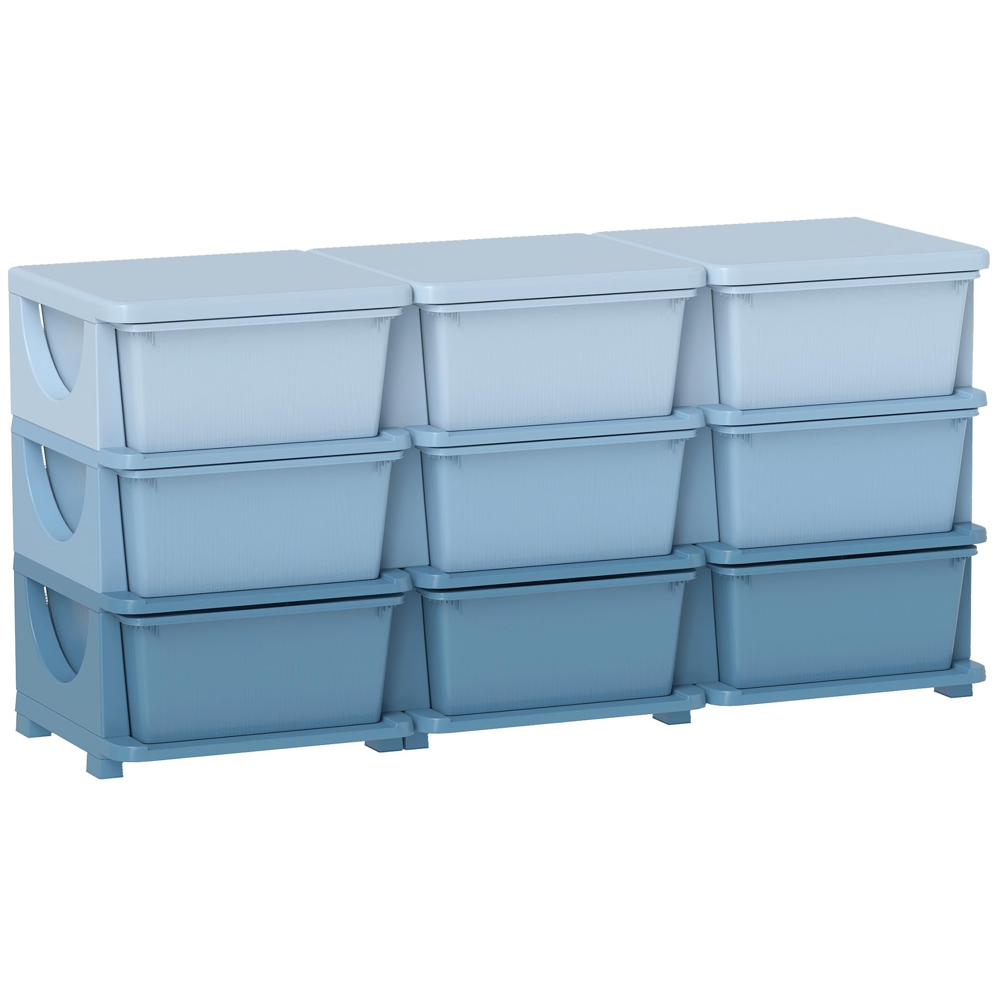 Homcom Blue Kids Storage Drawer Unit 3-Tier Chest Tower