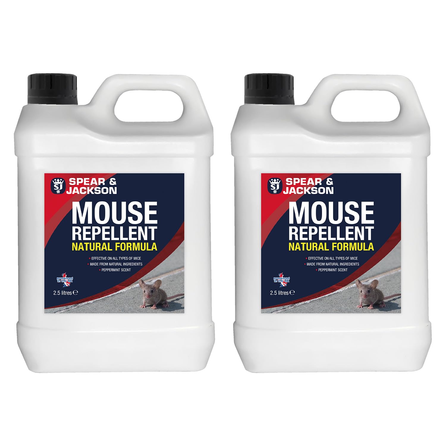 Spear & Jackson Mouse Repellent 2 x 2.5L Refill, Peppermint Scent, Natural Ingredients