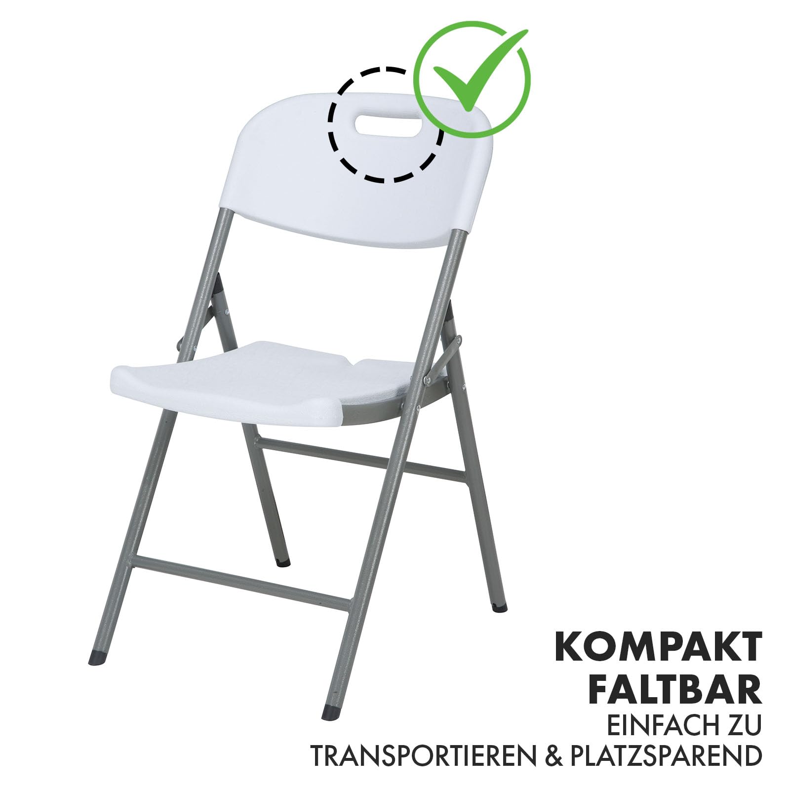 KARAT - Składany stół ogrodowy z tworzywa sztucznego – stół bufetowy z uchwytem do noszenia – składany stół do ogrodu, na taras i balkon – stół kempingowy dla 6 osób (zestaw 2 szt. Okinawa)