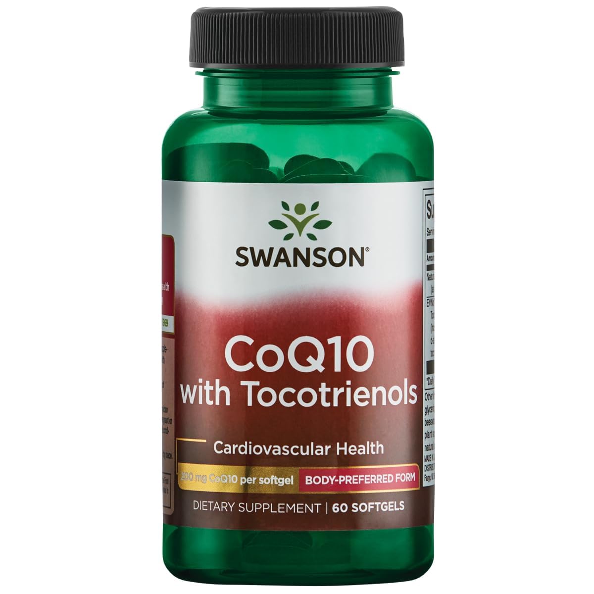Swanson CoQ10 200 mg with 20 mg Tocotrienols, 60 Softgels 60 Count (Pack of 1)