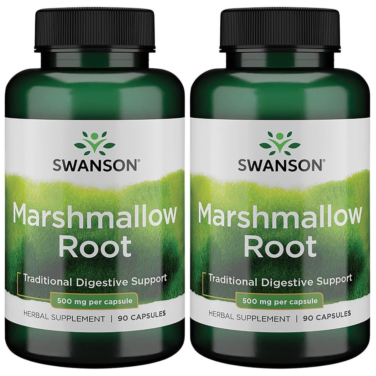 Swanson Marshmallow Root 500 mg for Respiratory Support, 90 Caps, 2 Pack 90 Count (Pack of 2)
