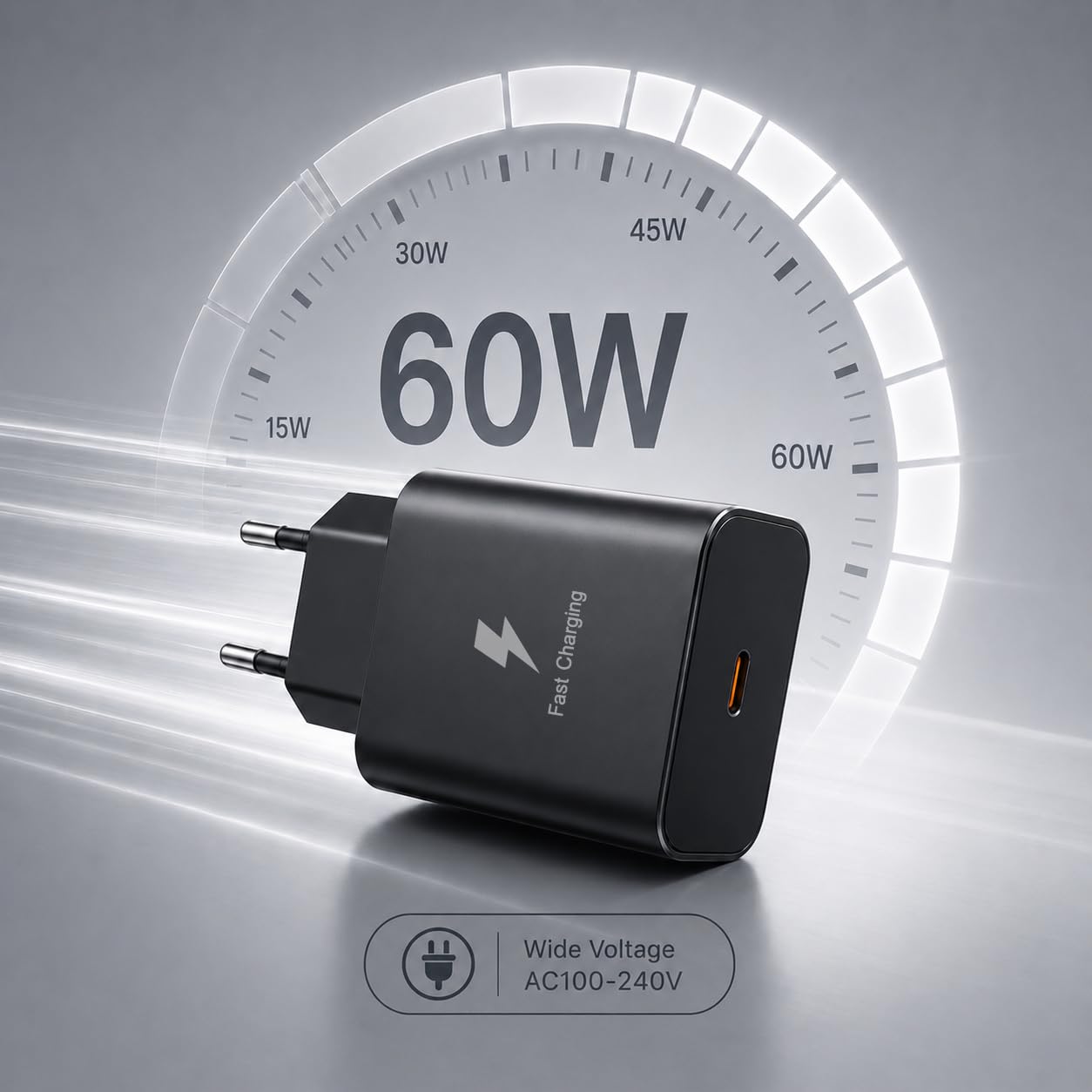 Caricatore 60 W USB C Super Fast Charging per Samsung Galaxy S26 Ultra S26+ S26 S25 S25 Ultra S25 FE S24 S23 S22 S21 S20 A56 5G A55 A17 A16 Protocollo Samsung Supercharge 3.0