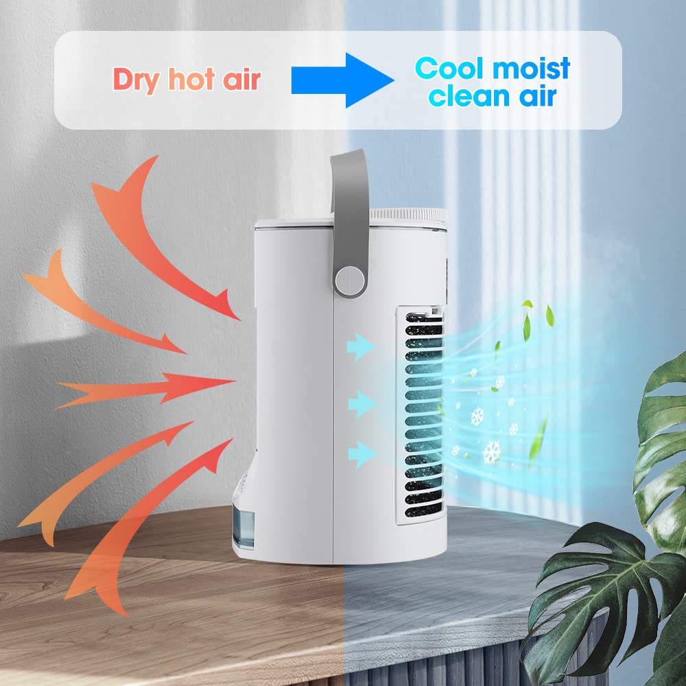 Climatiseur Caravane 3 Vitesses réglables Clim Portative, Faible Bruit Air Conditioner Portable Utilisé pour Camping Car, Voiture, Bureau, Chambre, ExtéRieur